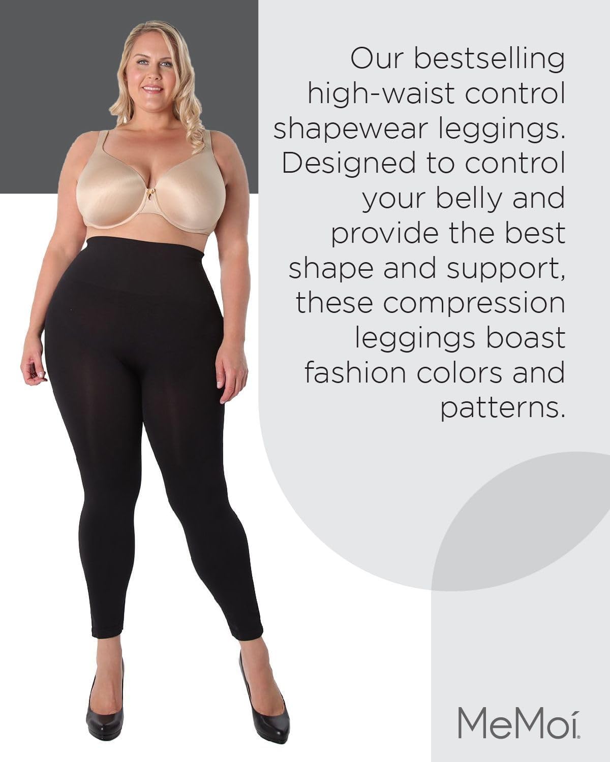 SlimMe High Waisted Tummy Control Shapewear Leggings for Women - Comfortable & Breathable Compression Pants for Workout, Yoga & Everyday Wear