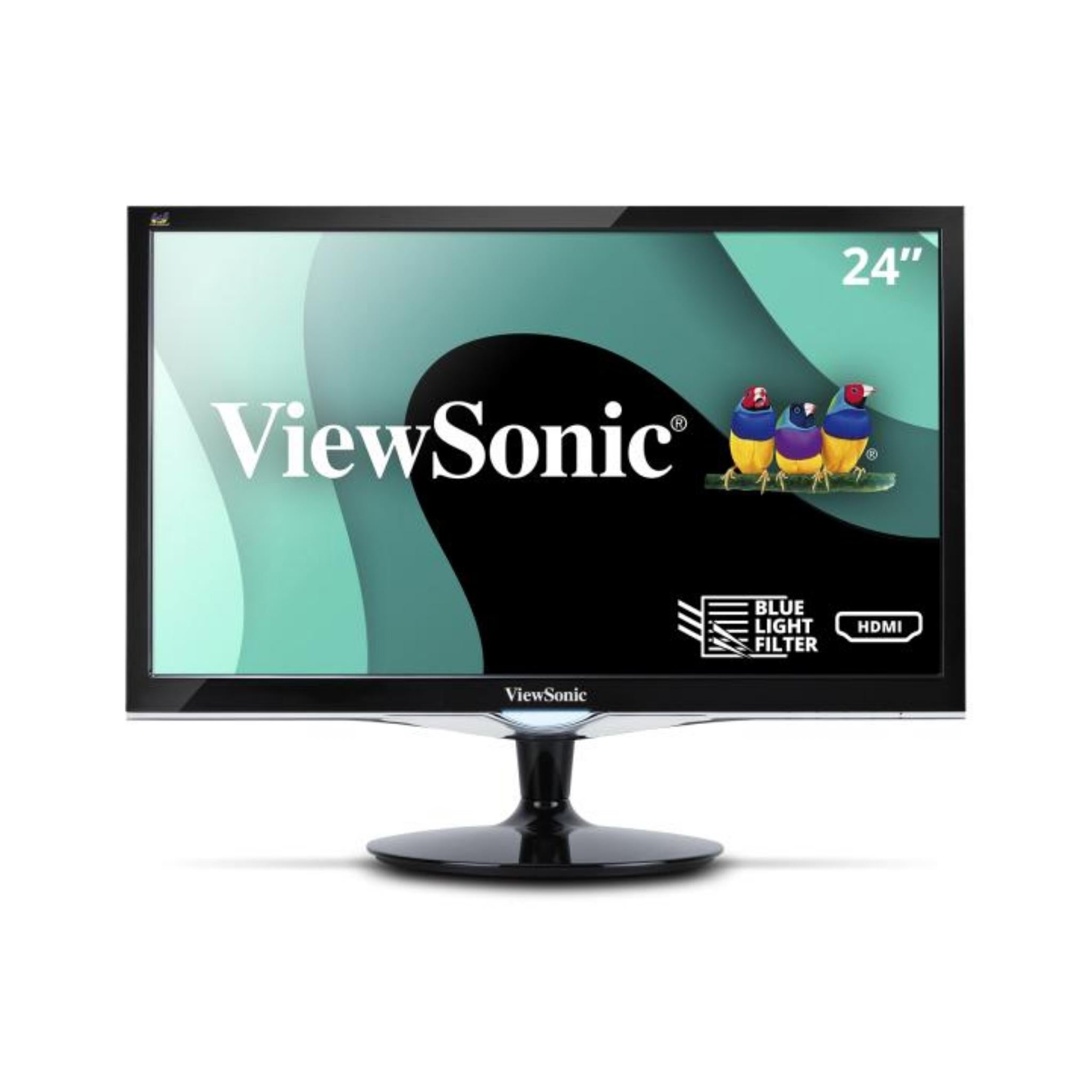 ViewSonic VX2452MH 24 Inch Full HD 1080p Gaming Monitor with 2ms Response Time, HDMI/DVI/VGA Ports - Perfect for Esports, PC Gaming & Home Office Setup