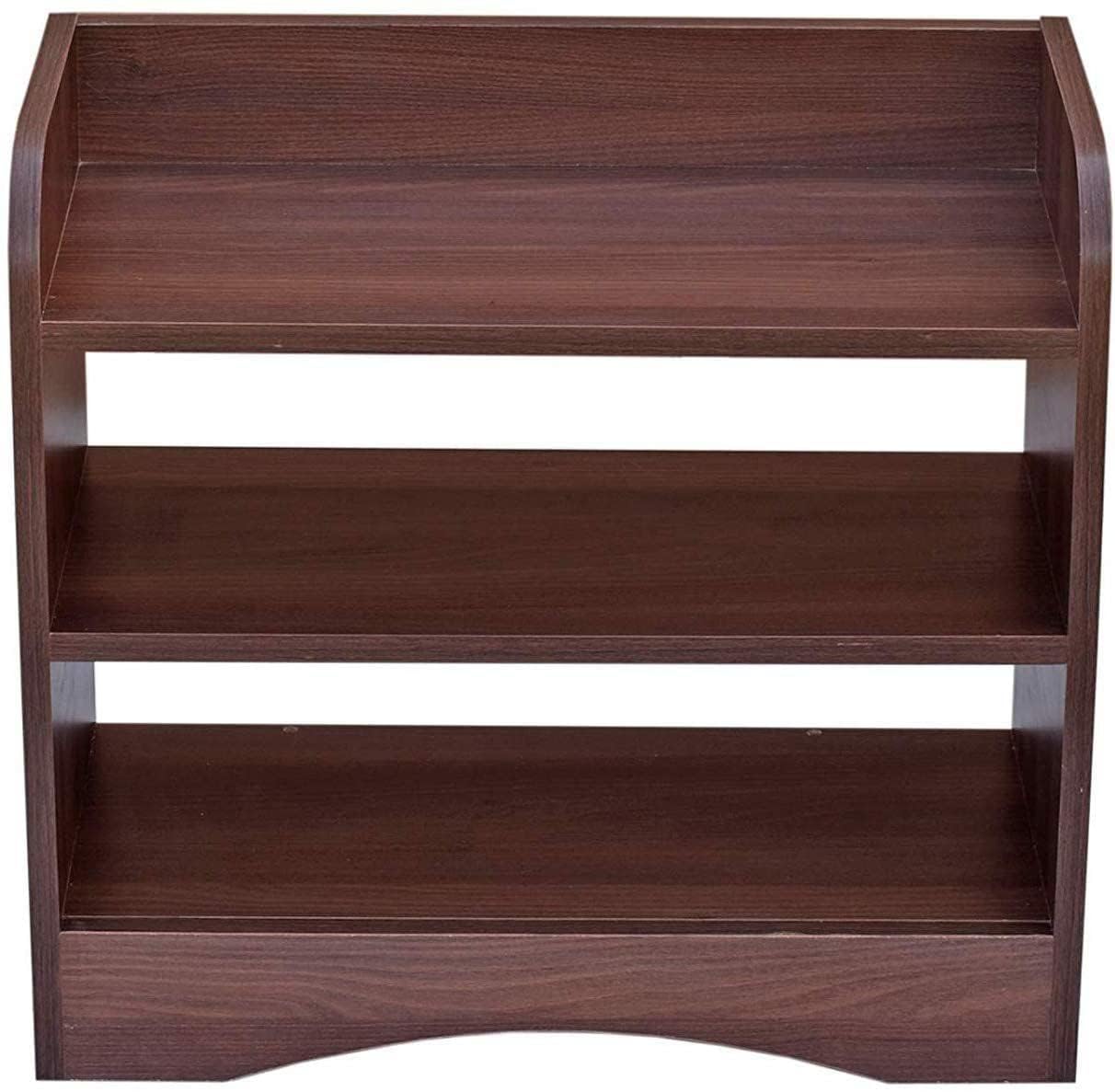 EVETO 3-Tier Wooden Shoe Rack Organizer - Freestanding Entryway Storage Shelf for Shoes, Durable Pine Closet Organizer with 3 Shelves, Space-Saving Shoe Holder (Brown) - Perfect for Hallway, Bedroom & Closet Organization
