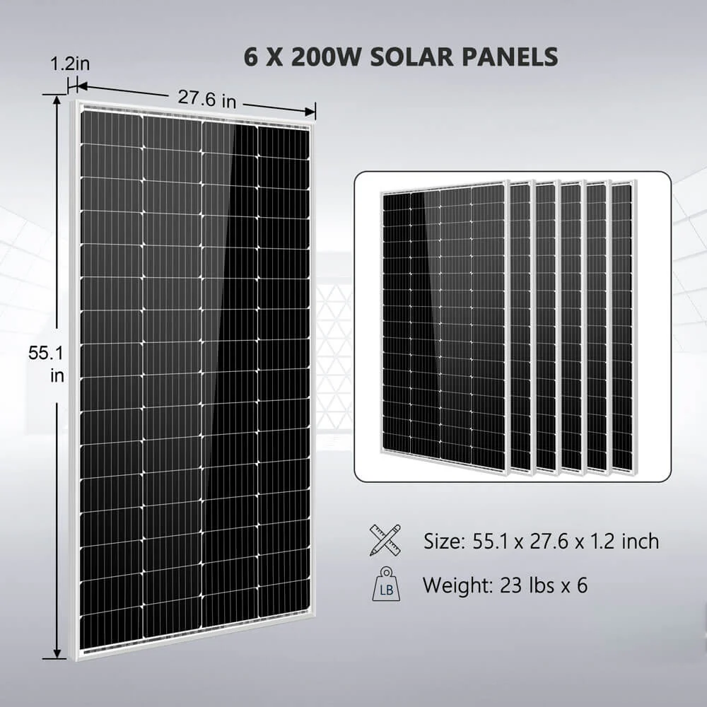 SunGoldPower 5000W Off Grid Solar Kit with 5.12kWh Powerwall Battery & 6x200W Solar Panels - 48VDC 120V for Home Backup Power, RV, Cabin & Emergency Use (Model SGM 5K5E)