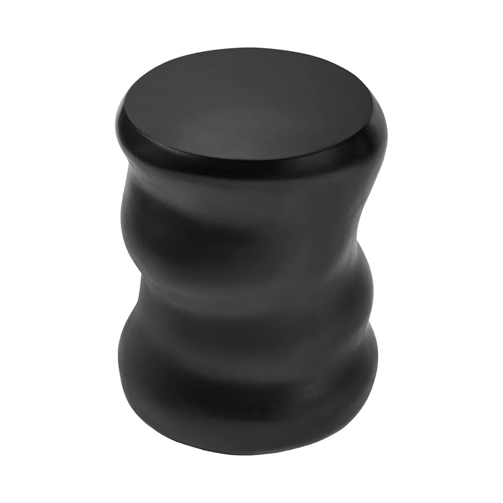 Dune Concrete Stool - Modern Black Cement Side Table for Indoor & Outdoor Use | Perfect for Patio, Garden, Living Room, and Office Decor