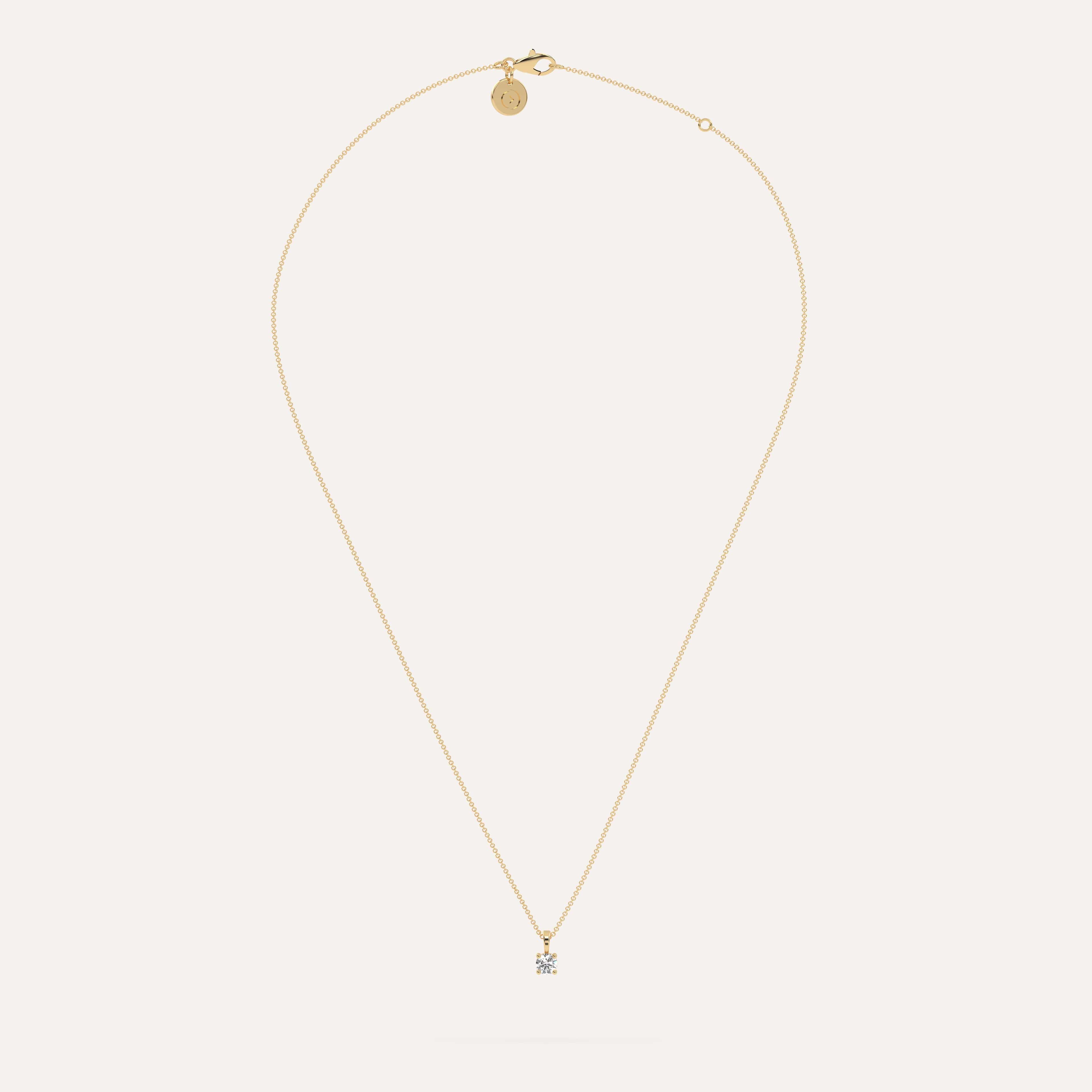 1/4 Carat Round Diamond Pendant Necklace - 14K White Gold Solitaire Necklace for Women - Perfect for Anniversary, Birthday & Valentine's Day Gifts