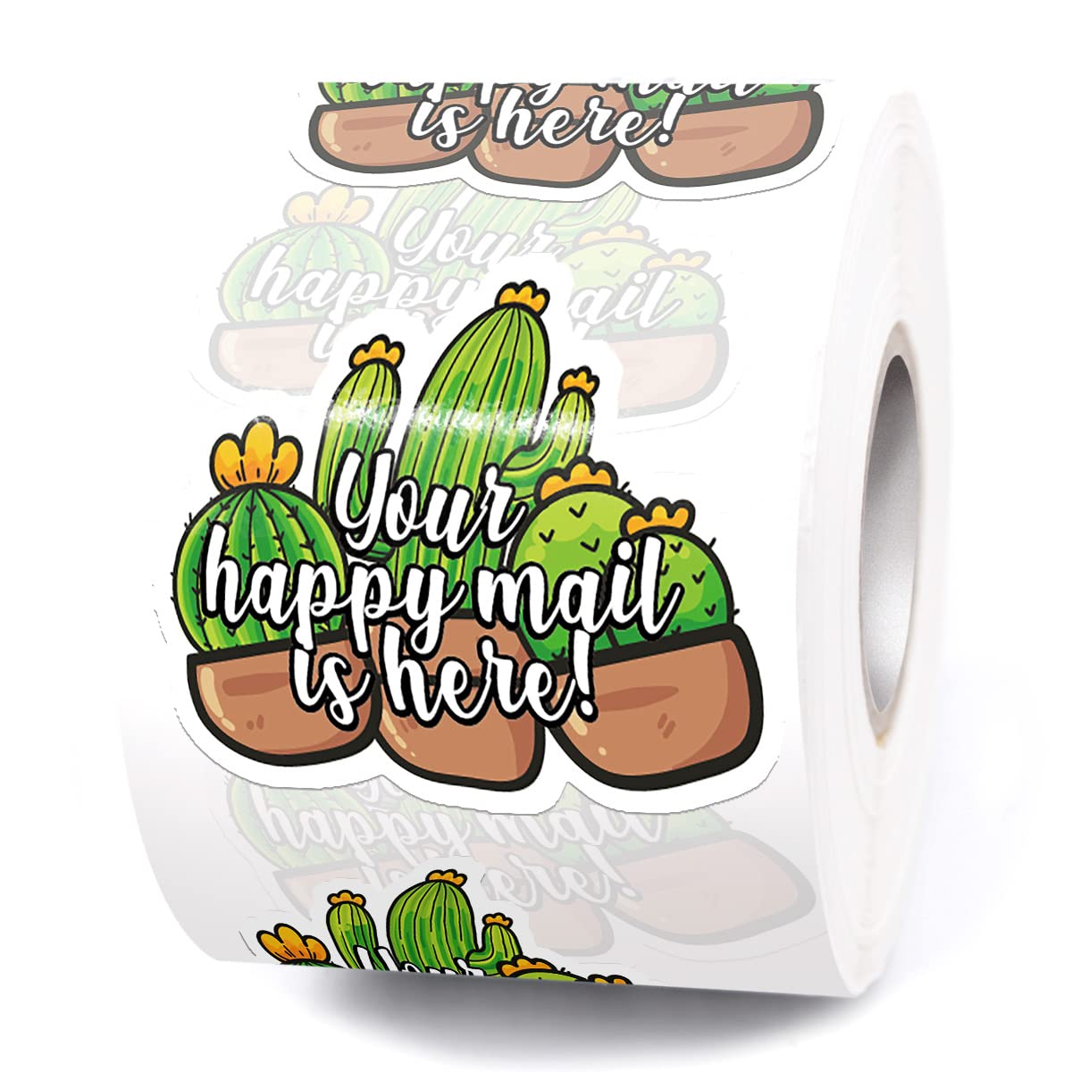 Cute Cactus Small Business Stickers - 500 PCS Happy Mail, Thank You, Handmade Stickers for Packaging, Small Shop | Perfect for DIY Crafts, Scrapbooking, and Small Business Branding