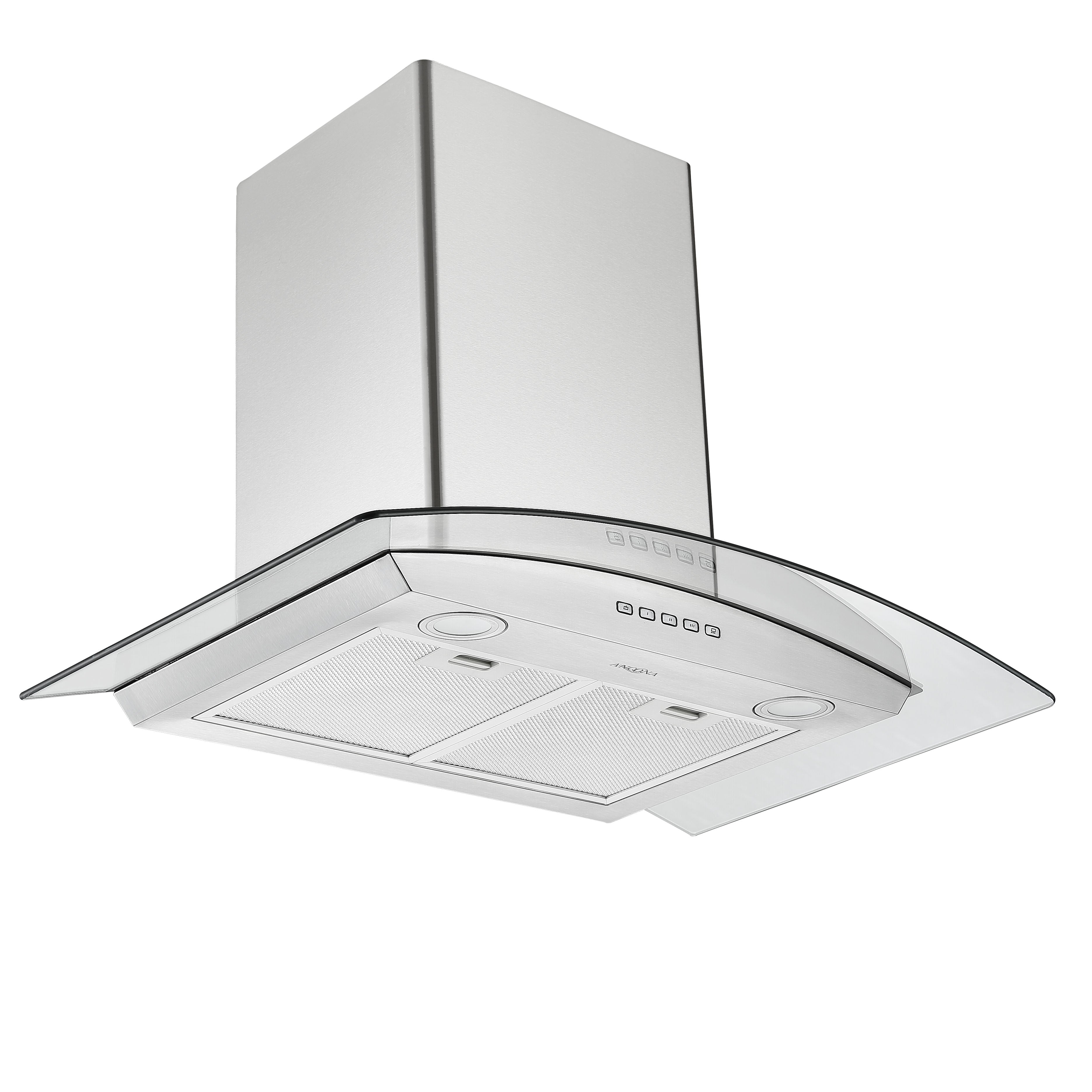 30 Inch Stainless Steel Convertible Wall Mount Range Hood with Glass Canopy - Perfect for Modern Kitchens, Open Concept Homes & Gourmet Cooking Spaces