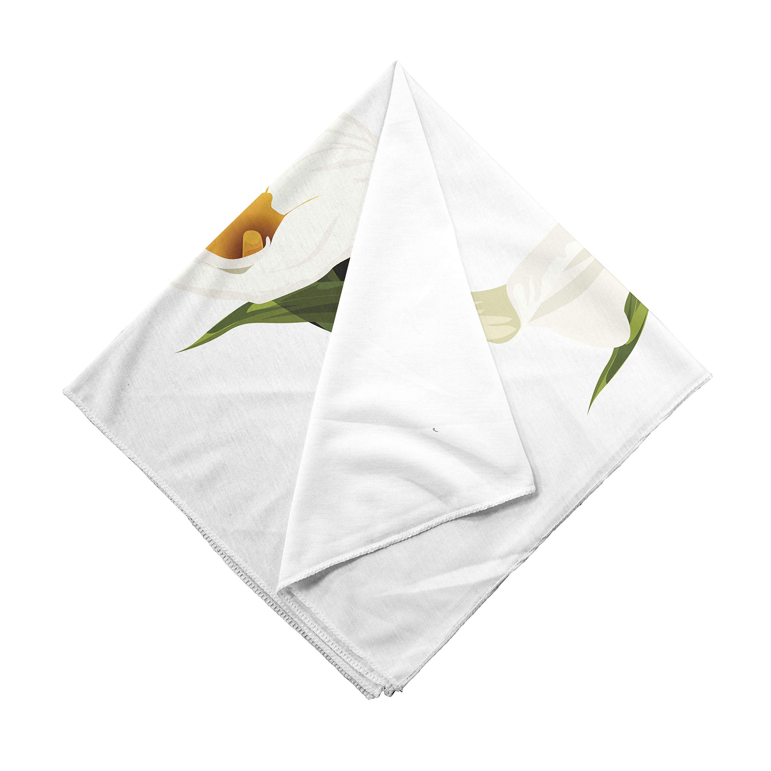 Ambesonne Letter C Bandana - Calla Lilly Flower Print Unisex Head & Neck Scarf for Men & Women - Perfect for Outdoor Activities, Sports, and Fashion Accessories