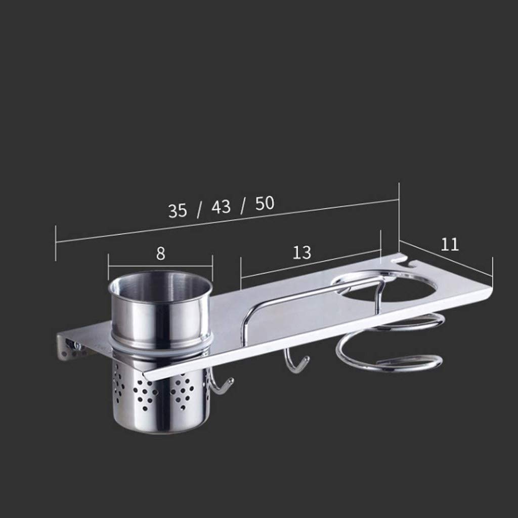 Multifunctional Wall Mounted Bathroom Shelf - Hair Dryer Holder & Storage Organizer (35cm) - Perfect for Small Bathrooms, Showers & Vanity Organization