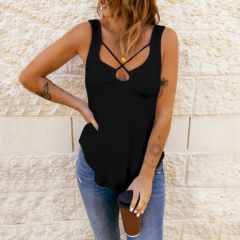 European & American Women's Solid Color Camisole Tops - Sexy Sleeveless Tank Tops for Summer, Casual Wear, Layering & Night Out Outfits