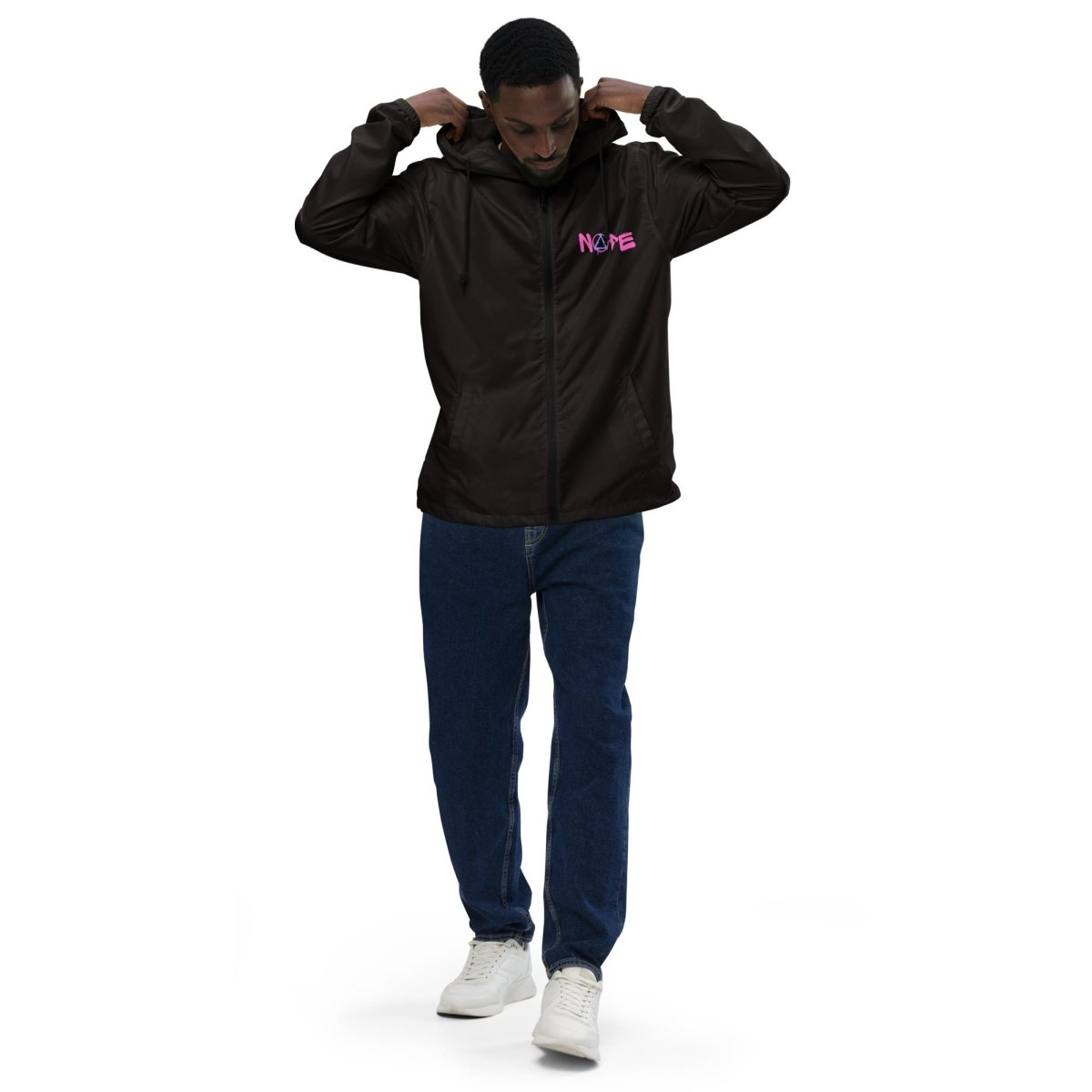 NOPE Sobriety Symbol Windbreaker - Unisex Lightweight Jacket for Men & Women - Perfect for Outdoor Activities, Recovery Support & Sober Living
