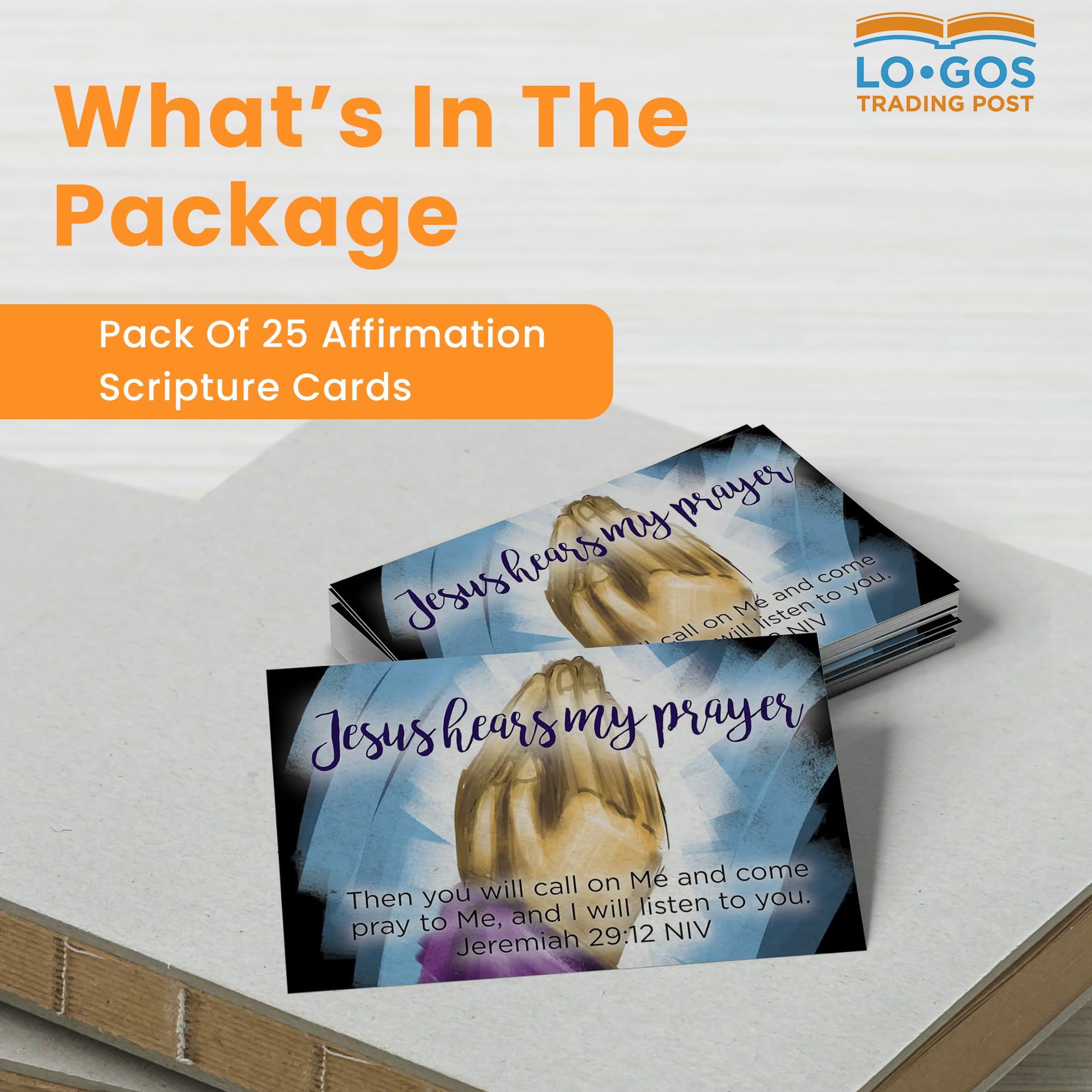 Bulk Pack of 25 Jesus Hears My Prayer Christian Affirmation Cards - Jeremiah 29:12 Bible Memory Verse Cards for Kids, Sunday School & Youth Ministry - Perfect for Children's Church, Bible Study & Faith-Based Gifts