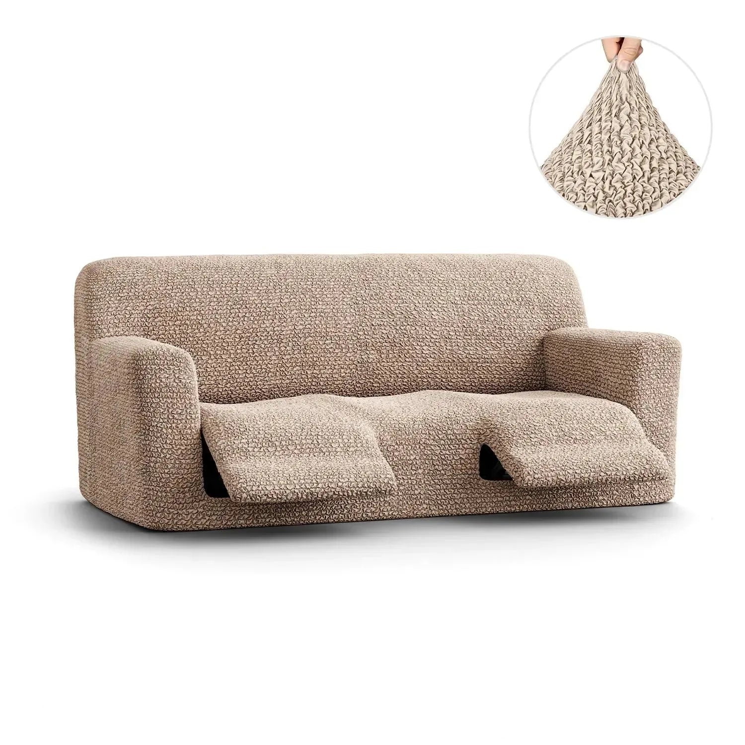 3 Seater Recliner Slipcover - Microfiber Sofa Cover for Living Room Furniture Protection - Perfect for Pets, Kids & Everyday Use