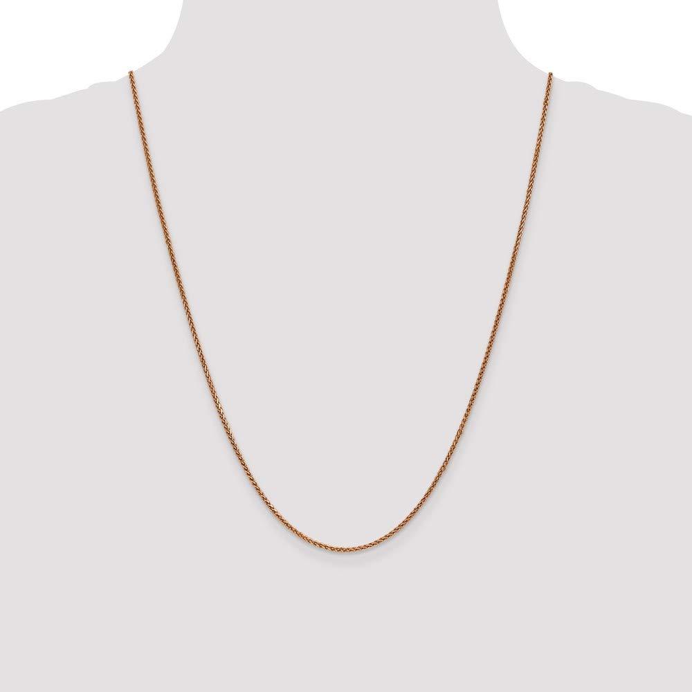 14K Rose Gold 1.4mm Spiga Chain Necklace for Women - 24 Inch Italian Cable Link Jewelry - Perfect for Valentine's Day Gifts, Anniversary & Everyday Elegance
