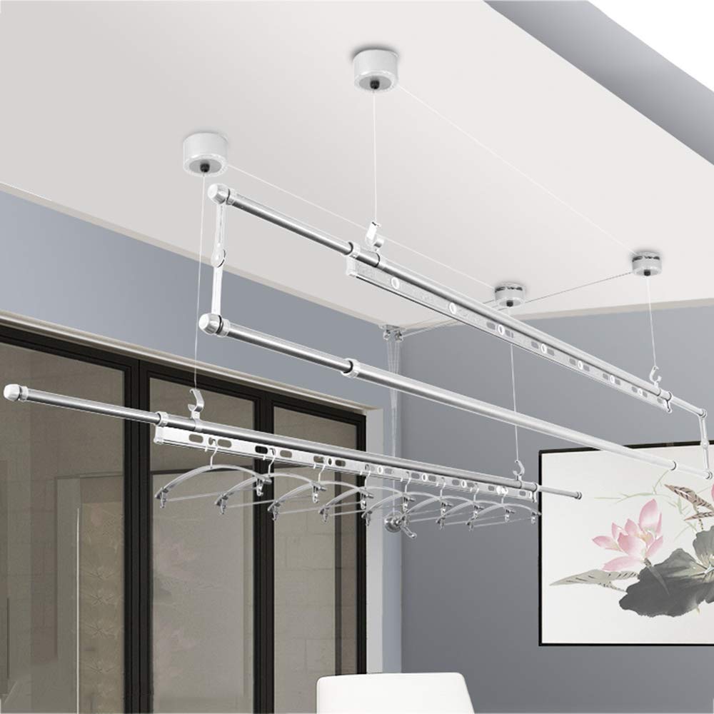 Retractable Ceiling Drying Rack for Laundry - Foldable Clothes Dryer for Bathroom, Indoor & Outdoor Use - Space Saving Solution for Small Apartments & Homes
