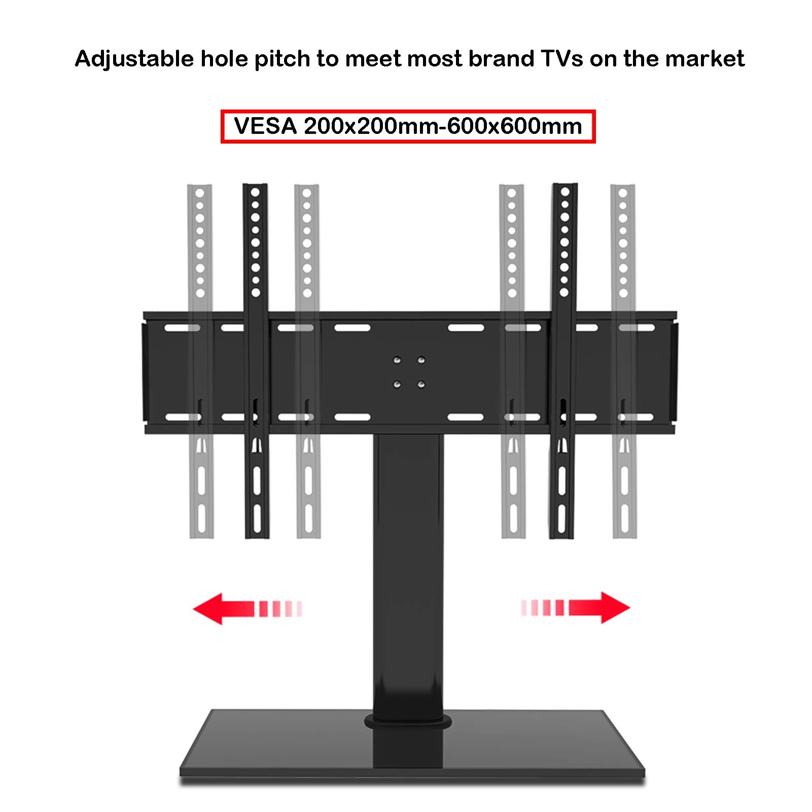 LIU Wall-Mounted and Desktop Dual-Purpose TV Bracket for 32-65 Inch TVs - Height Adjustable with Max VESA 600x400mm - Perfect for Living Room, Bedroom, and Office Setup
