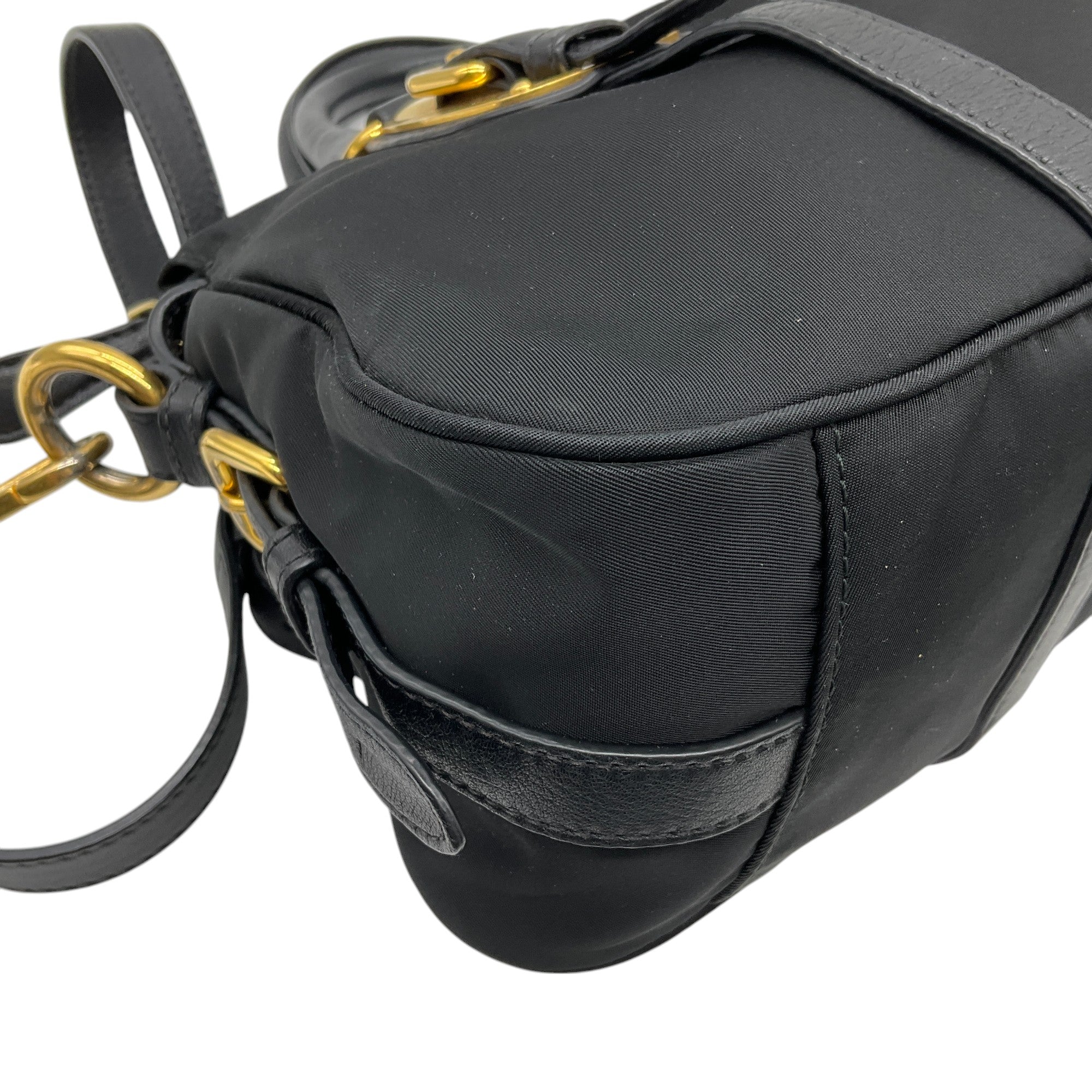 Prada Black Belted Tessuto Two-Way Shoulder Bag for Women | Luxury Designer Handbag for Work, Travel & Everyday Use