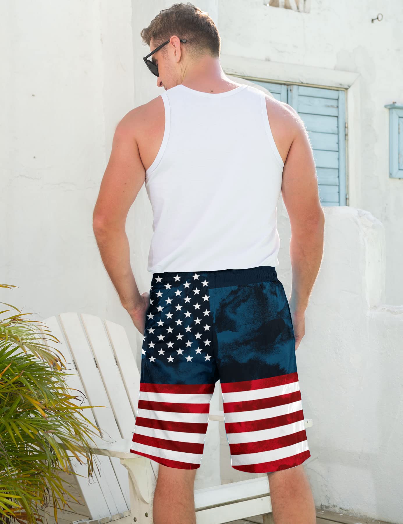 Goodstoworld Men's Funny Swim Trunks with Compression Liner - 2-in-1 Quick-Dry 9