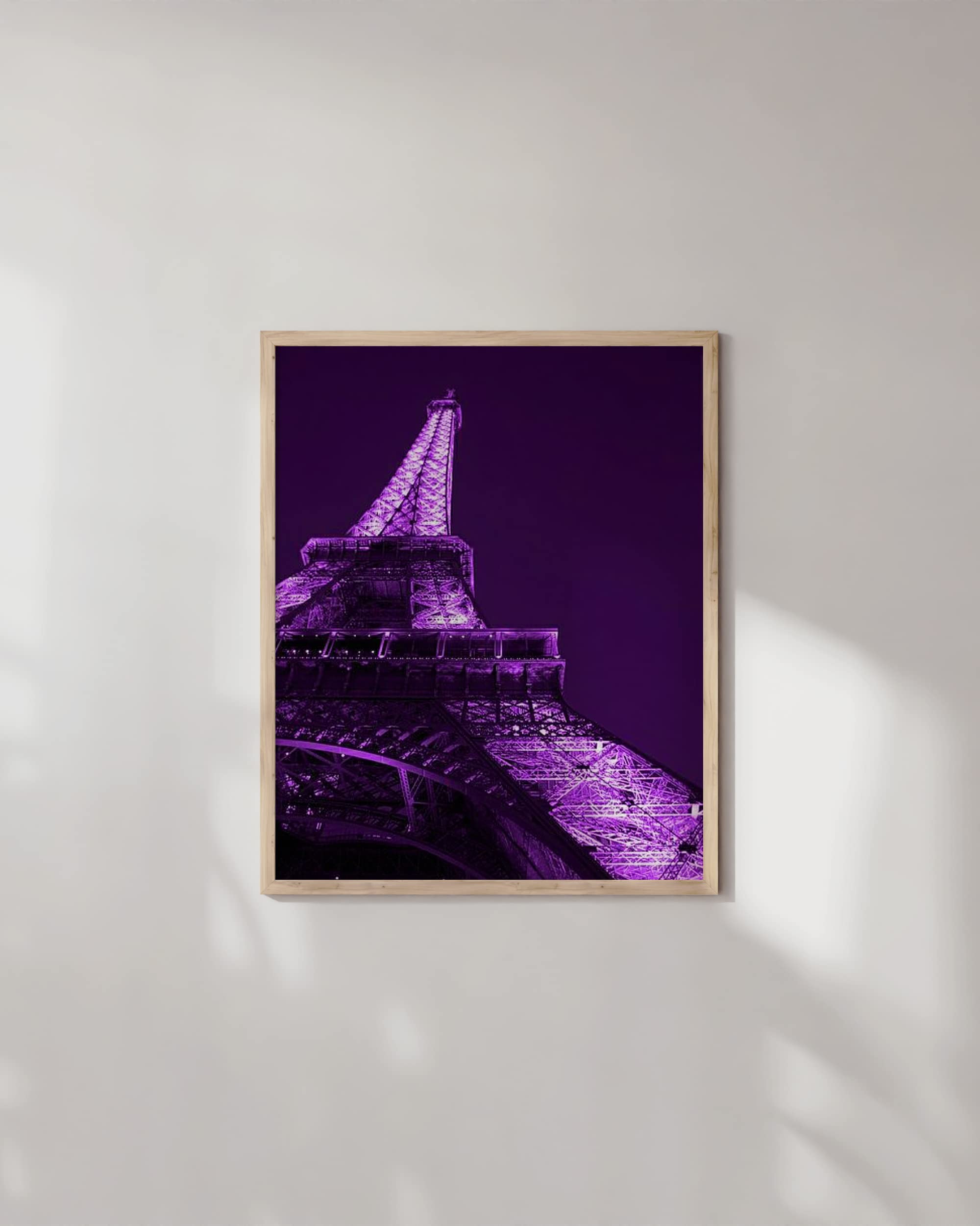 HAUS AND HUES Purple Paris Wall Art Decor - Aesthetic Bedroom Posters for Teens, Beige Framed 12