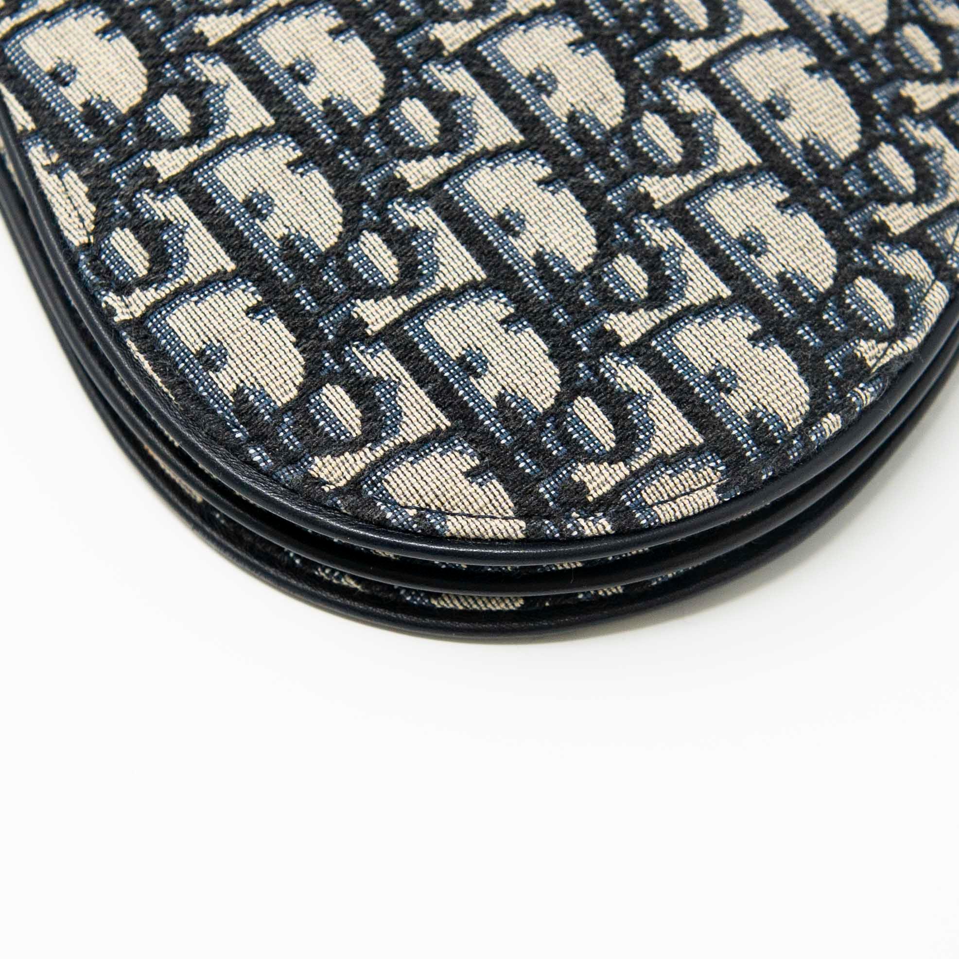 Dior Blue Oblique Triple Saddle Pouch - Luxury Crossbody Bag for Women | Perfect for Parties, Travel & Everyday Use