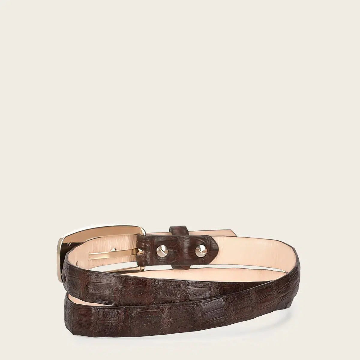 CDA21FC Genuine Brown Caiman Leather Belt for Women | Stylish Casual Accessory | Perfect for Office, Date Night & Everyday Wear