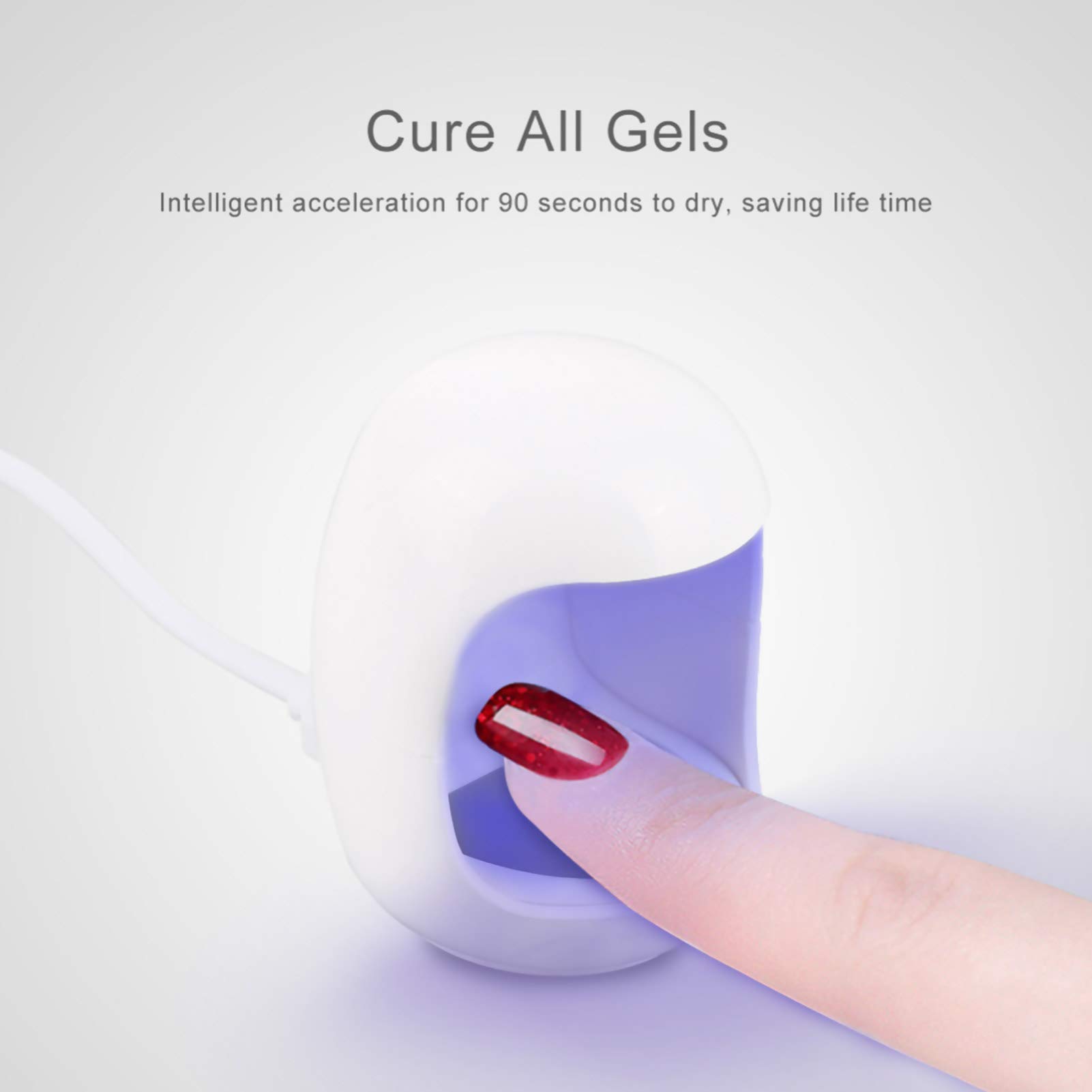 Professional UV LED Nail Lamp Dryer - 3W Nail Polish Curing Light with 2 Timer Settings, Salon Quality Manicure Tool for Gel Nails, Perfect for Home Use & Birthday Gifts (White) - Layfoo | Great for Nail Salons, DIY Manicures & At-Home Nail Care