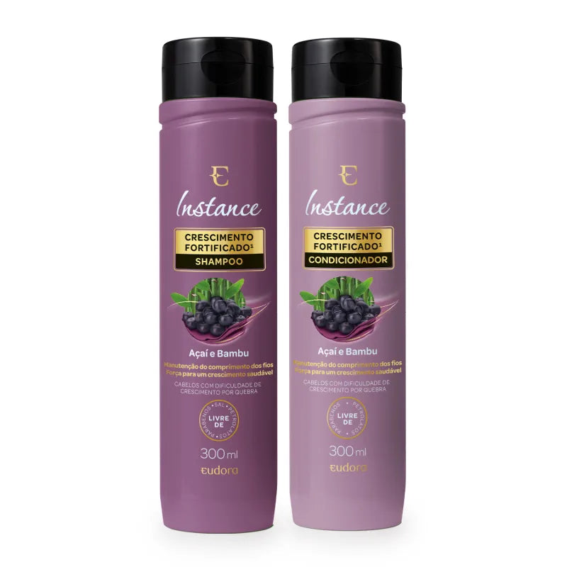 Eudora Acai Bamboo Hair Care Kit - 2x 300ml (2x 10.14 fl oz) Shampoo & Conditioner Set for Smooth & Shiny Hair - Perfect for Daily Hair Care & Salon-Quality Results at Home