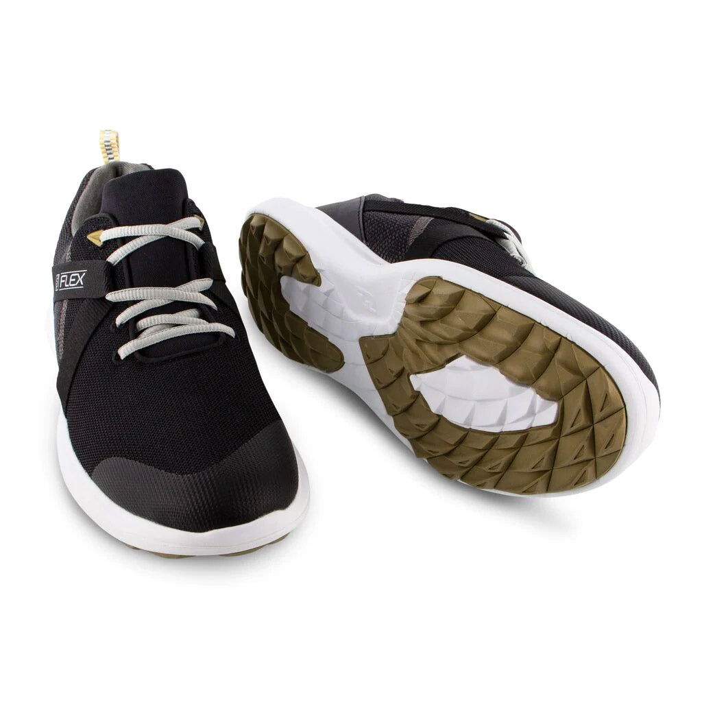 FootJoy Flex Black Men's Golf Shoes - Lightweight & Waterproof Spiked Golf Shoes for Men - Perfect for Walking the Course & All-Weather Play