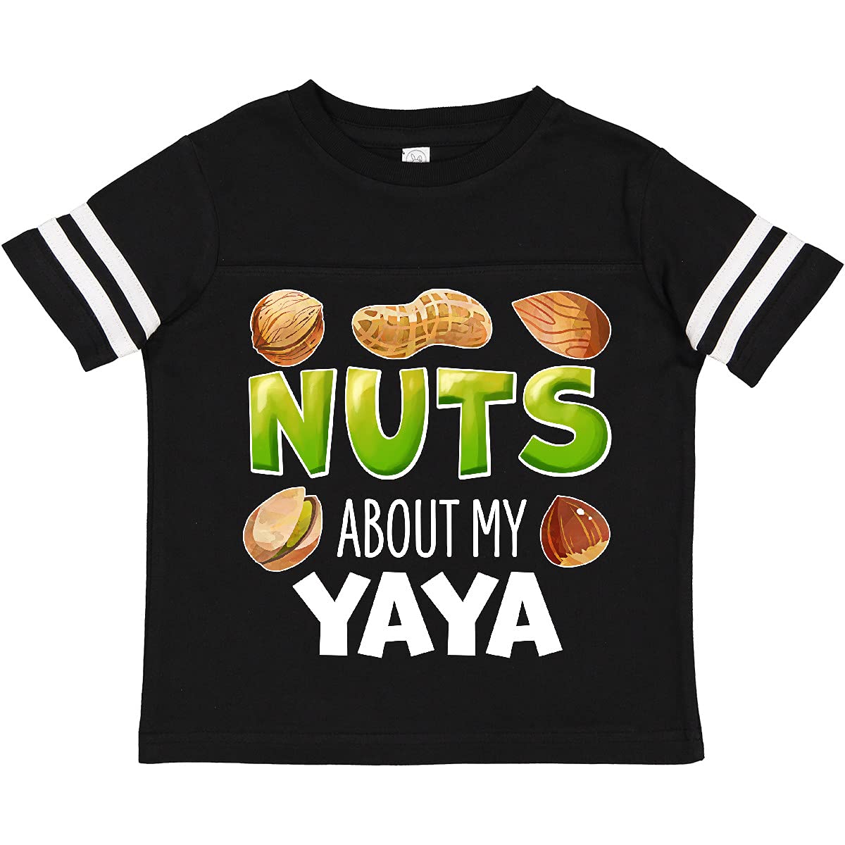 Inktastic 'Nuts About My Yaya' Peanut Almond Pistachio Toddler T-Shirt - Cute Graphic Tee for Grandparents Day & Family Reunions
