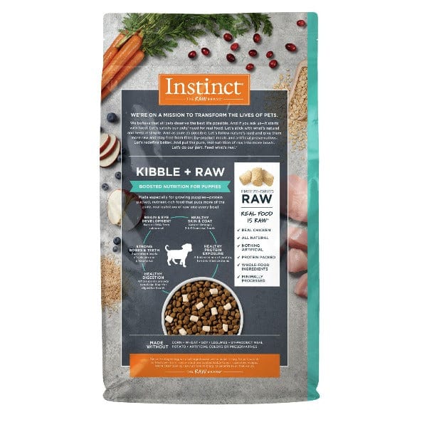 Instinct Raw Boost Whole Grain Real Chicken & Brown Rice Puppy Dry Dog Food - 4.5lb Bag | High Protein Nutrition for Growing Puppies | Perfect for Training & Daily Meals