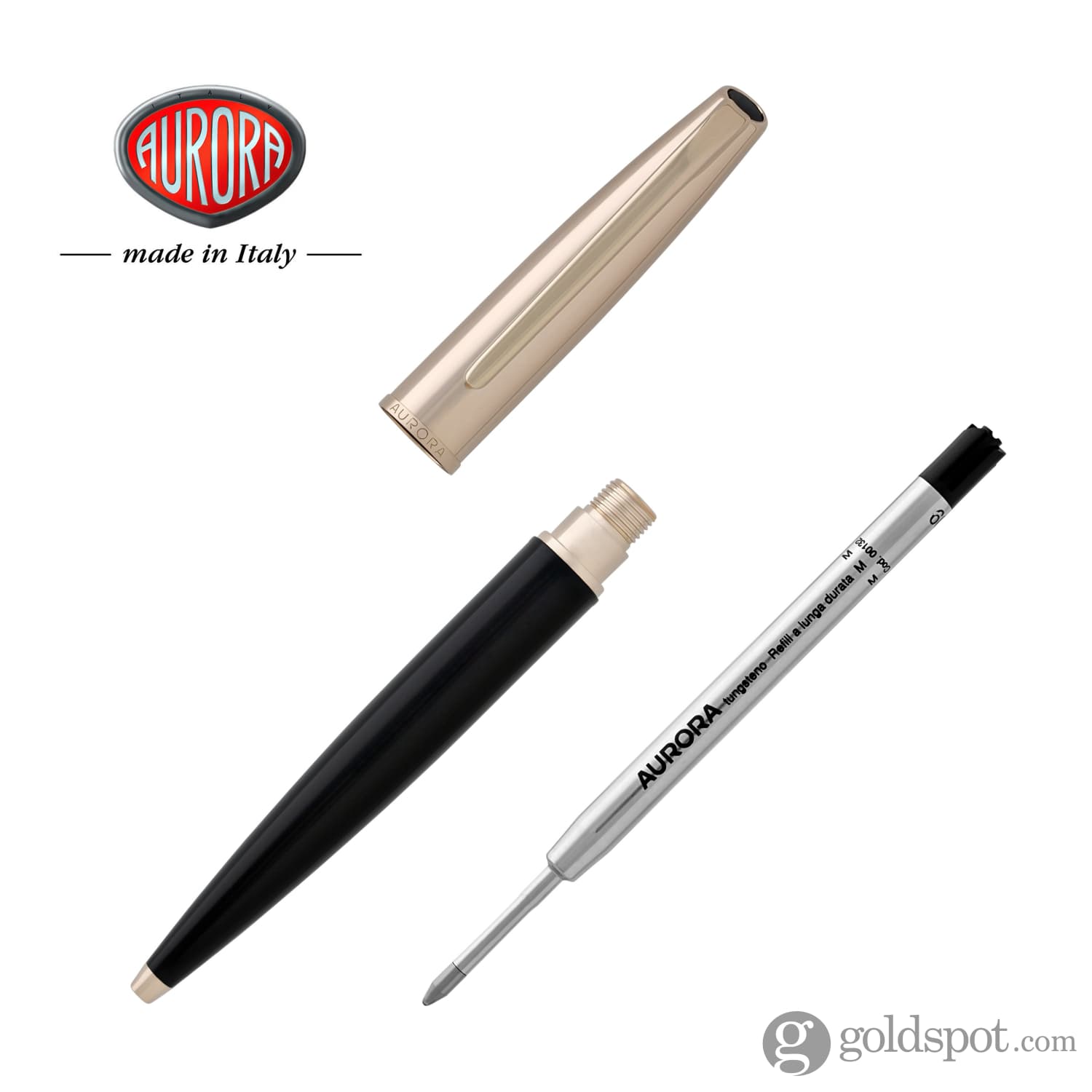 Aurora Style Black Resin Ballpoint Pen with Rose Gold Cap - Elegant Writing Instrument for Office, Business Gifts & Luxury Stationery Collection