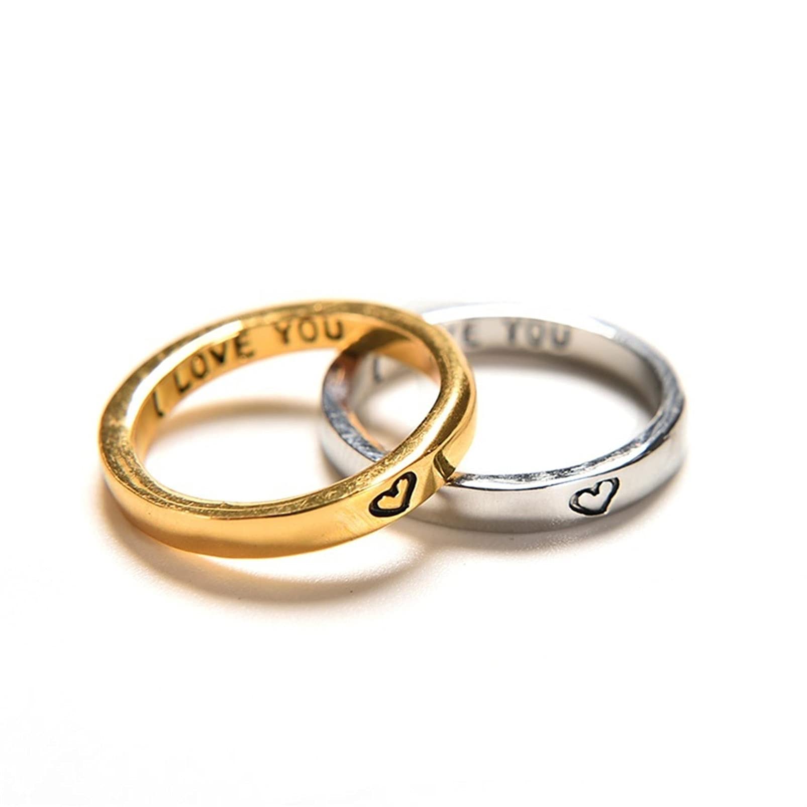 I Love You Matching Couple Rings - Endless Love Wedding & Engagement Promise Rings for Bridal Jewelry - Perfect for Anniversaries, Proposals & Romantic Gifts