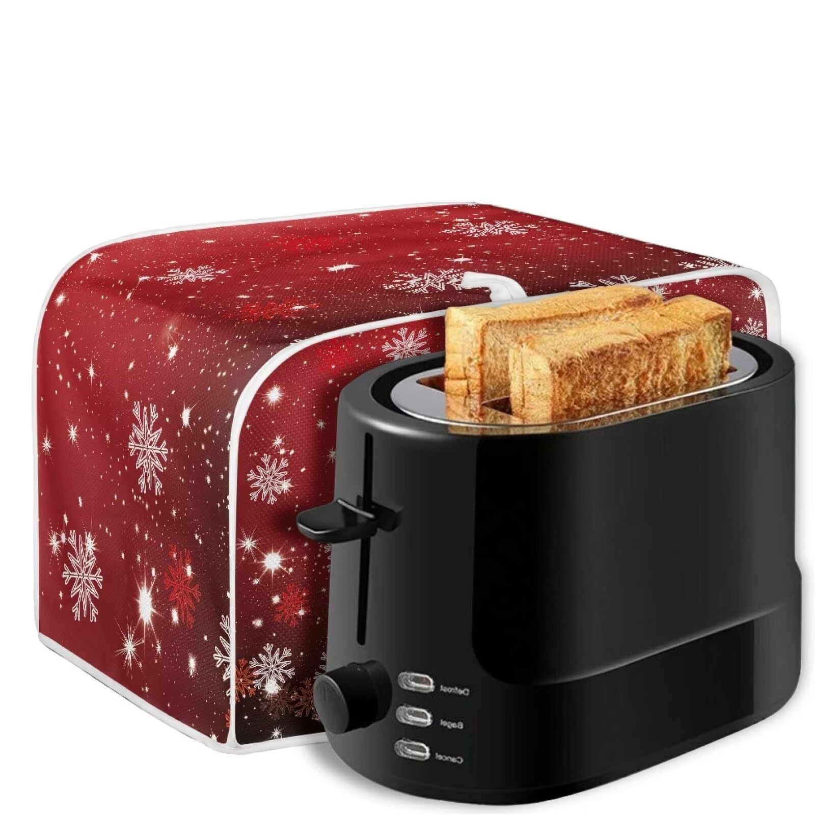 Christmas Snowman Print 2-Slice Toaster Cover - Foldable Kitchen Appliance Protector for Dust & Fingerprint Protection - Machine Washable Holiday Home Decor - Perfect for Xmas Kitchen, Dining Room & Gift Giving