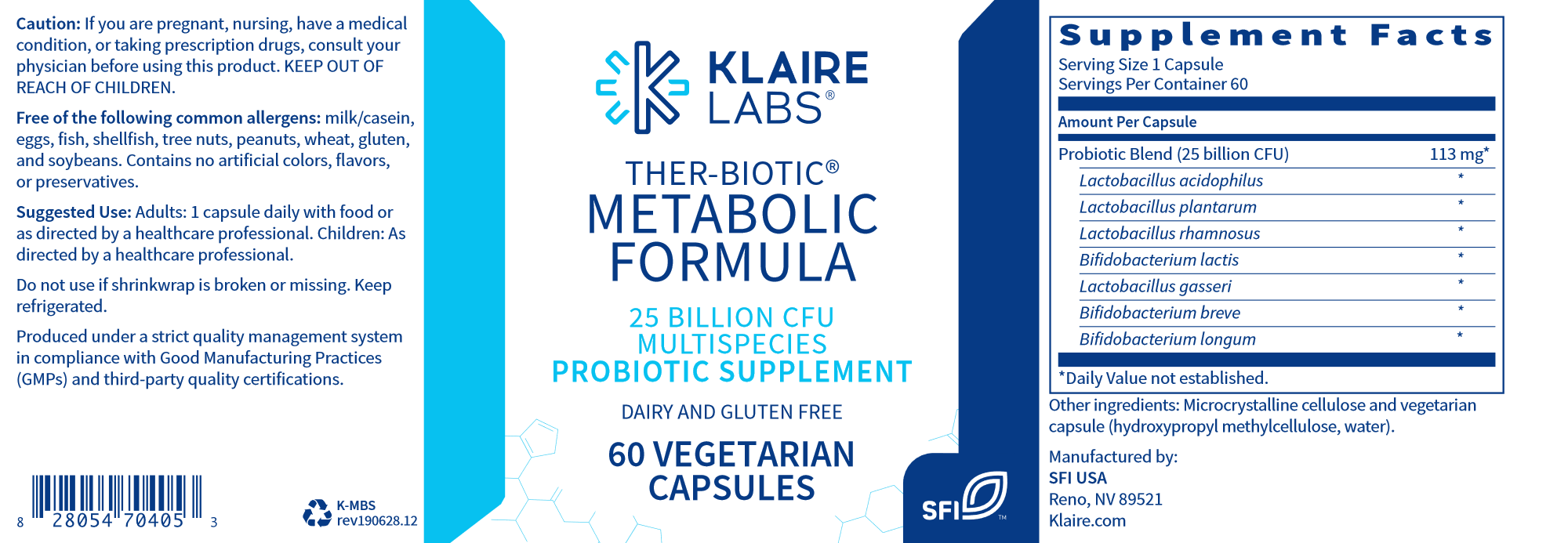 Ther Biotic® Metabolic Formula - Advanced Probiotic Supplement for Gut Health & Digestion - Supports Weight Management & Immune System - Ideal for Daily Wellness & Active Lifestyle