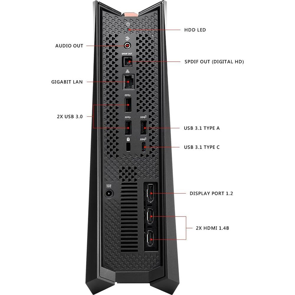 ASUS ROG GR8 II VR Gaming Desktop - Intel Core i5-7400, 3GB NVIDIA GeForce GTX 1060 | High Performance PC for VR, Esports & 4K Gaming | Compact Gaming Rig for Home & Office Setup