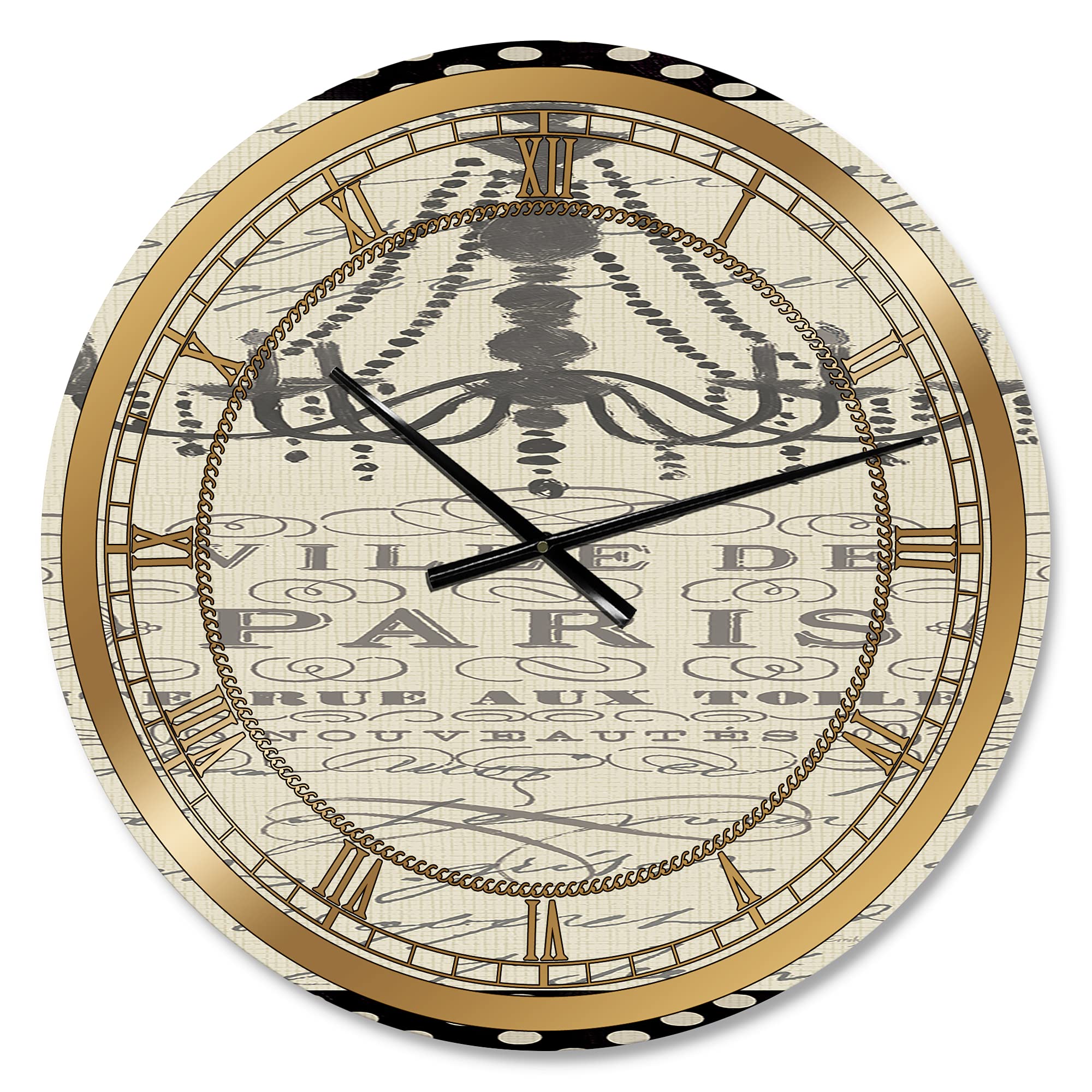 Glamorous French Chandelier Wall Clock - Large Decorative Kitchen Clock for Home & Office Decor | Perfect for Dining Room, Living Room, Bedroom Wall Décor