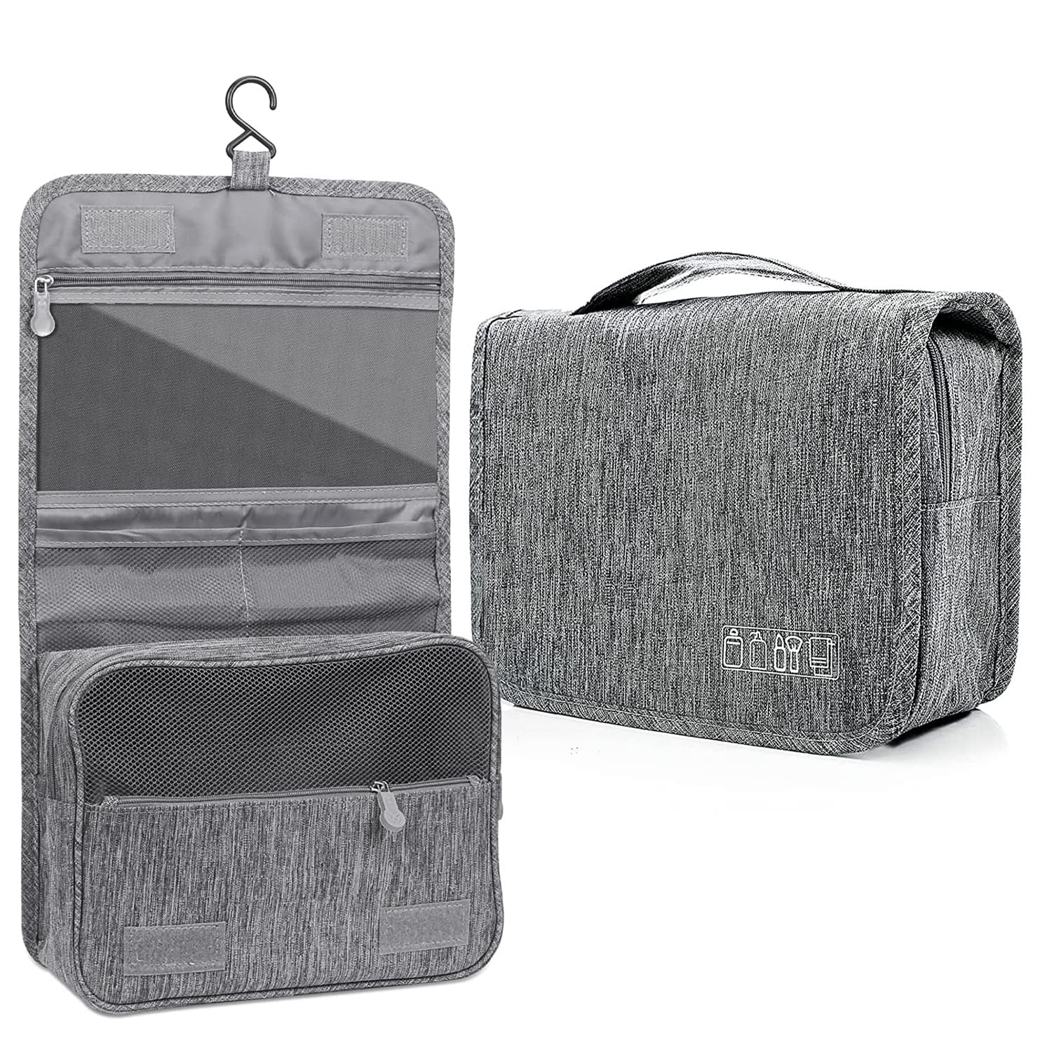 GANNEPIE Large Travel Makeup Bag for Women - Waterproof Cosmetic Organizer with Zipper, Navy (Perfect for Travel & Daily Use)