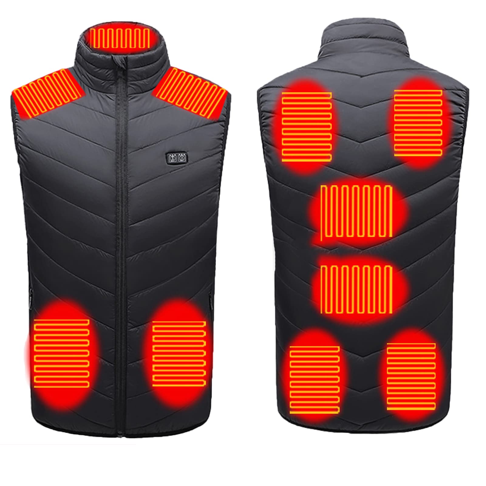 DJKL Heated Vest for Men & Women - USB Rechargeable Electric Body Warmer with 11 Heating Zones - Winter Thermal Jacket for Outdoor Activities, Camping & Hiking