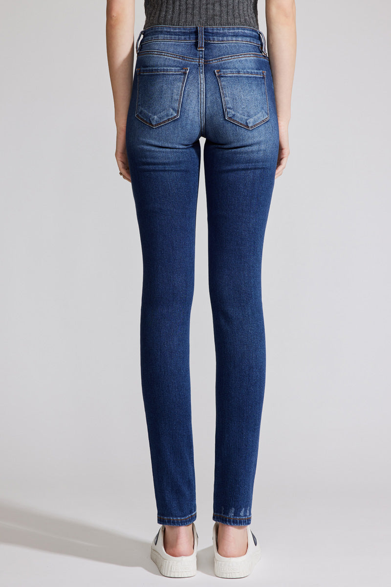 Luna Premier Mid Rise Super Skinny Jeans for Women - Stretch Denim Pants, Slim Fit, Comfortable & Trendy - Perfect for Casual Wear, Office & Night Out