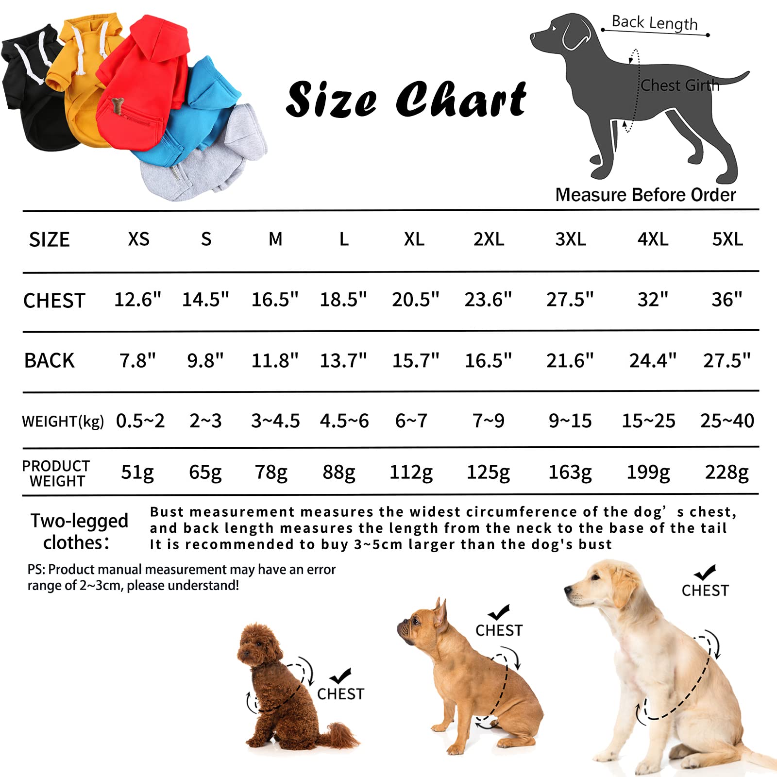 Dog Hoodie with Zipper Pocket & Drawstring - Fashionable Pet Sweater for Small Breed Dogs & Cats - Soft & Comfortable Puppy Clothes (Grey, Small) - Perfect for Outdoor Walks, Winter Wear & Pet Fashion