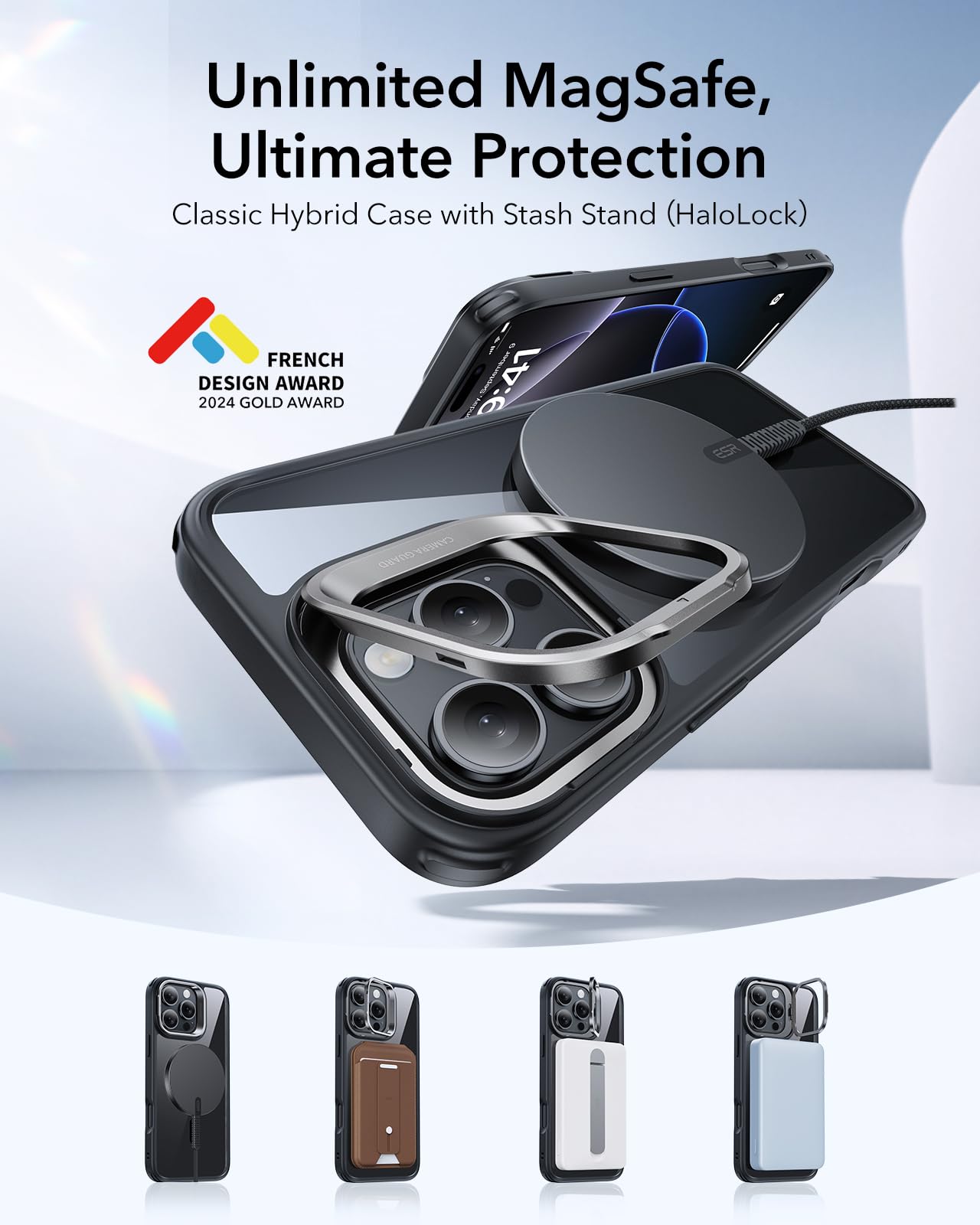 ESR iPhone 16 Pro Max Case with MagSafe - Military Protection & Stand for Work & Travel