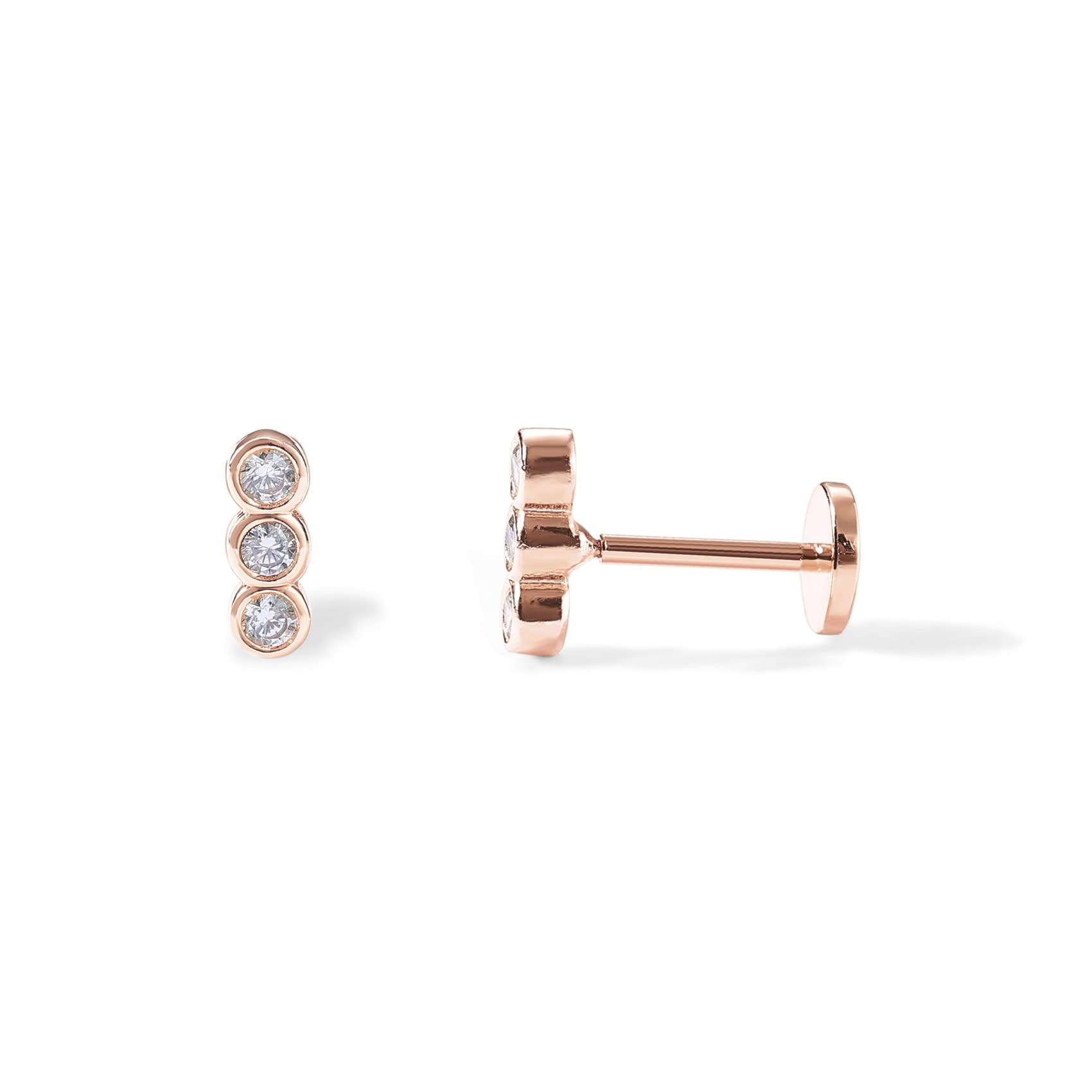PAVOI 14K Gold Plated 925 Sterling Silver Post Stud Earrings for Women | Cartilage & Helix Piercing Jewelry | Perfect for Everyday Wear & Special Occasions