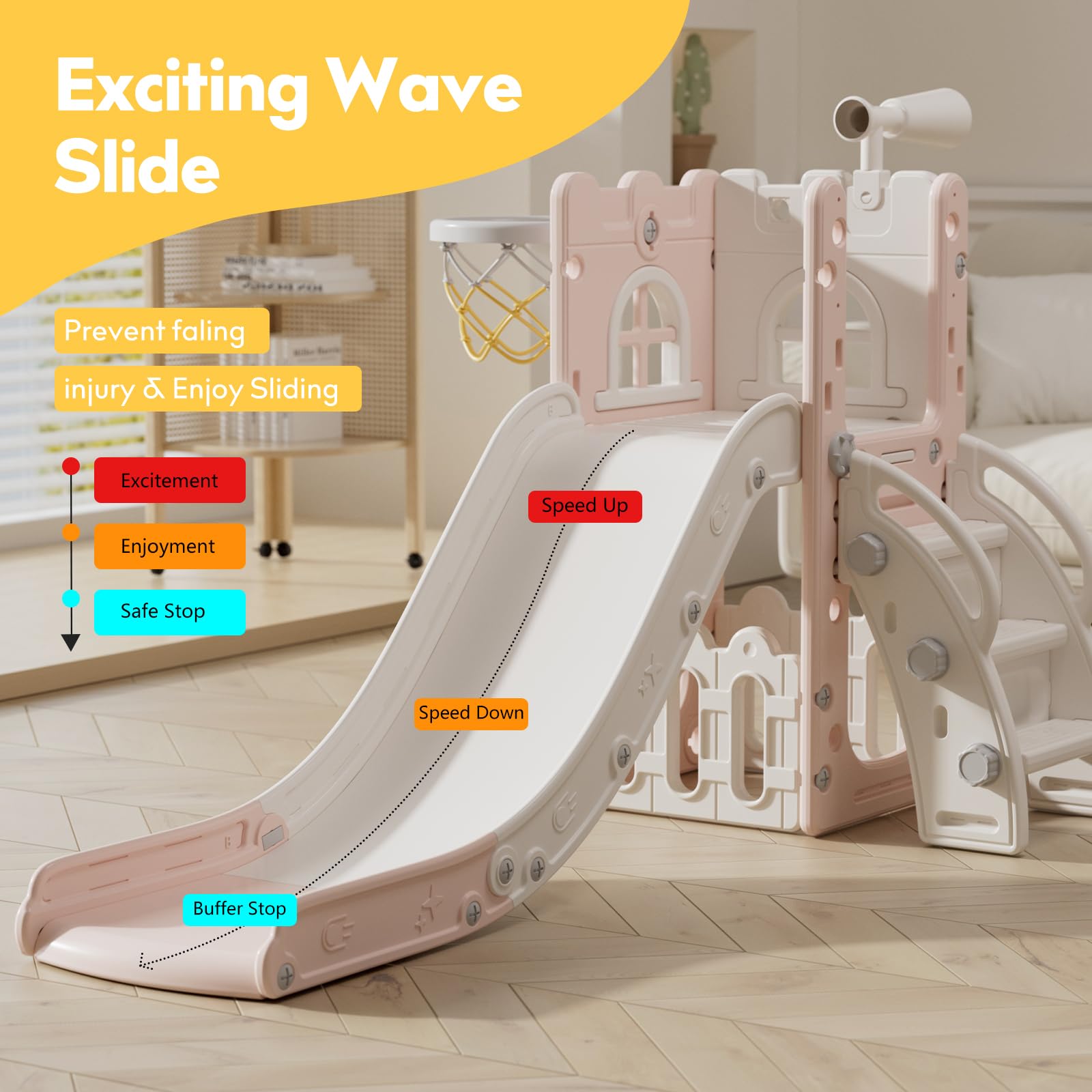 **Toddler Slide for Indoor & Outdoor Play - Kids Slide Playset with Storage & Non-Slip Steps - Perfect Gift for Boys & Girls Ages 1-3 - Ideal for Backyards, Playrooms & Daycares**