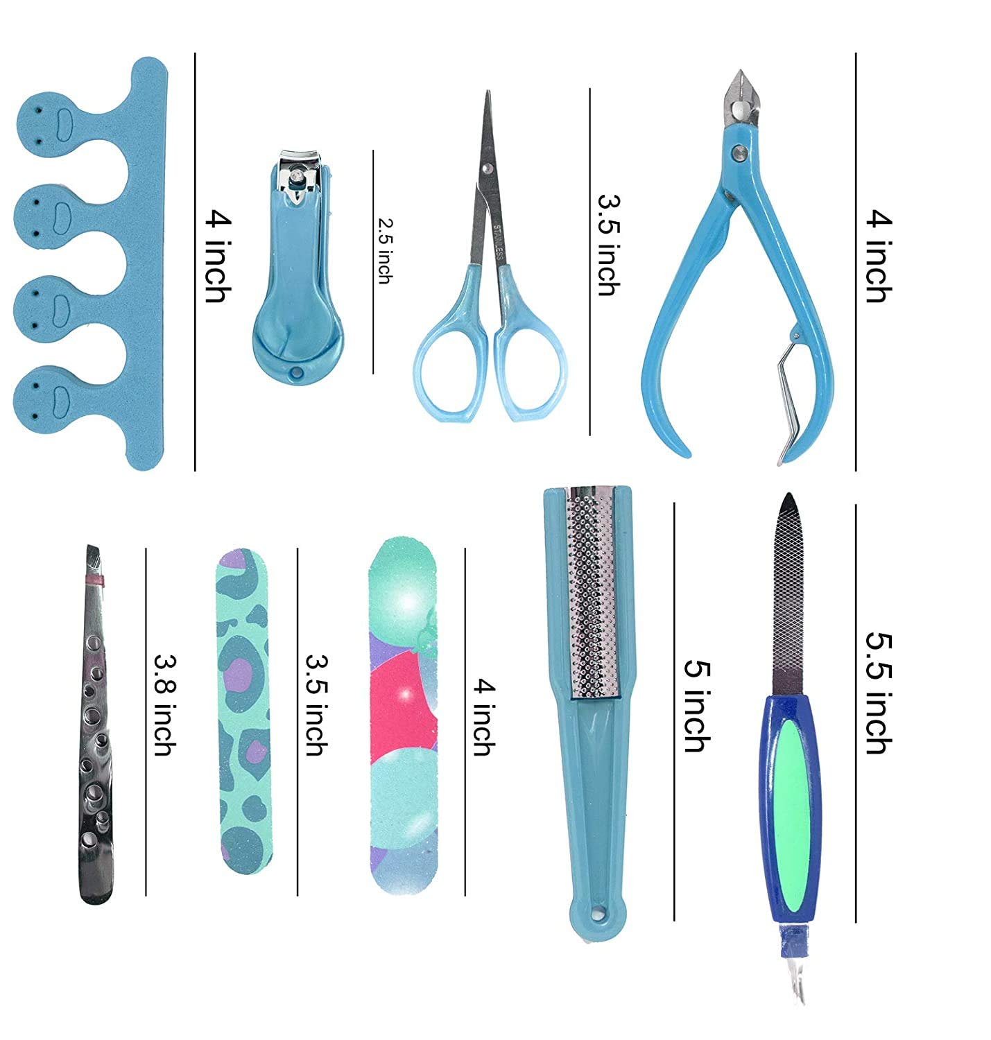 Inaaya Professional 9-Piece Pedicure Tools Kit for Dead Skin & Callus Removal – Foot Care Set for Smooth Heels & Soft Feet | Perfect for Home Spa, Salon & Travel
