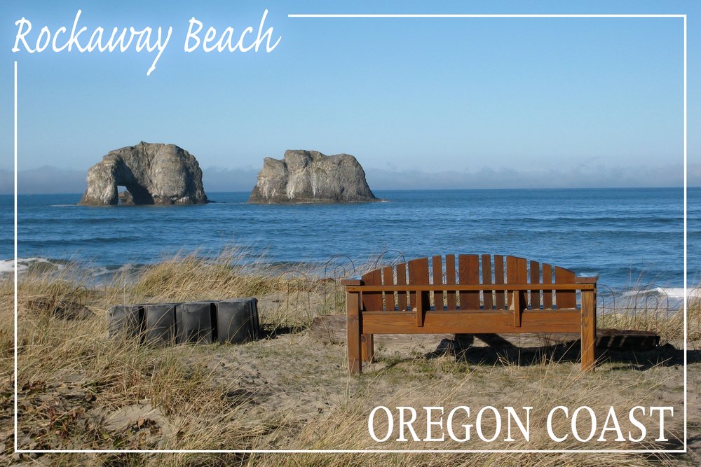 Rockaway Beach Oregon Wall Art Print - 9x12 Coastal Landscape Decor for Living Room, Bedroom & Office