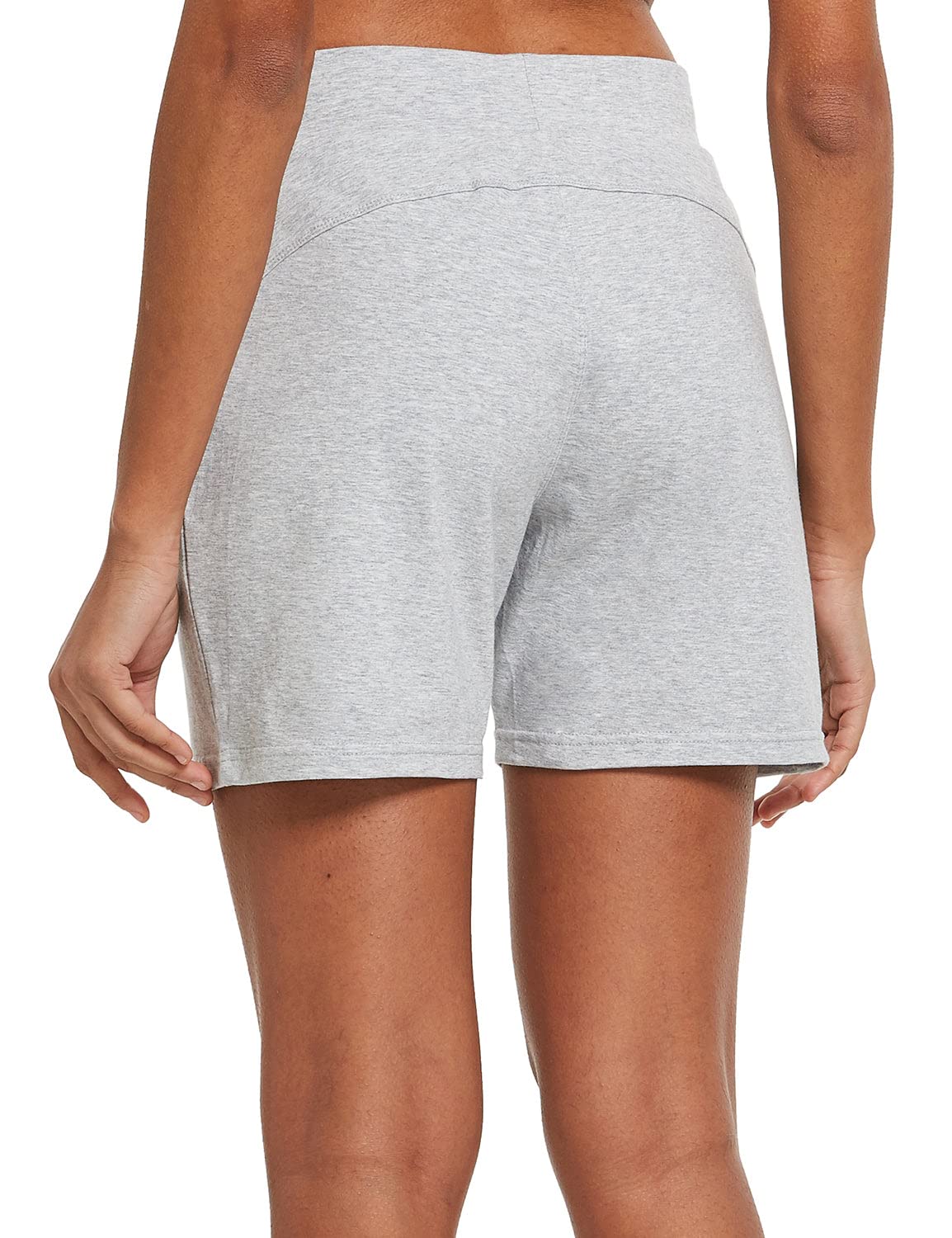 Baleaf Women's High Waist Cotton Lounge Shorts with Pockets - Soft Sweat Athletic Shorts for Yoga, Running, Gym & Summer Casual Wear