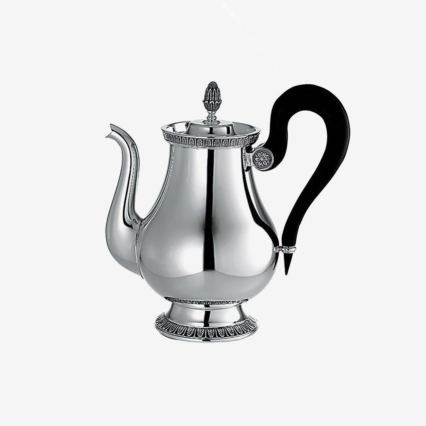 Christofle Malmaison Silver Plated Teapot - 8 Cup Capacity for Elegant Tea Parties & Afternoon Tea