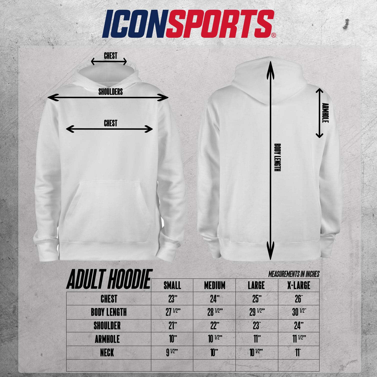 Icon Sports Men's Pullover Hoodie - Official Soccer Football Club Team Casual Long Sleeve Sweatshirt | Athletic Warm-Up Top for Training, Games & Streetwear Fashion
