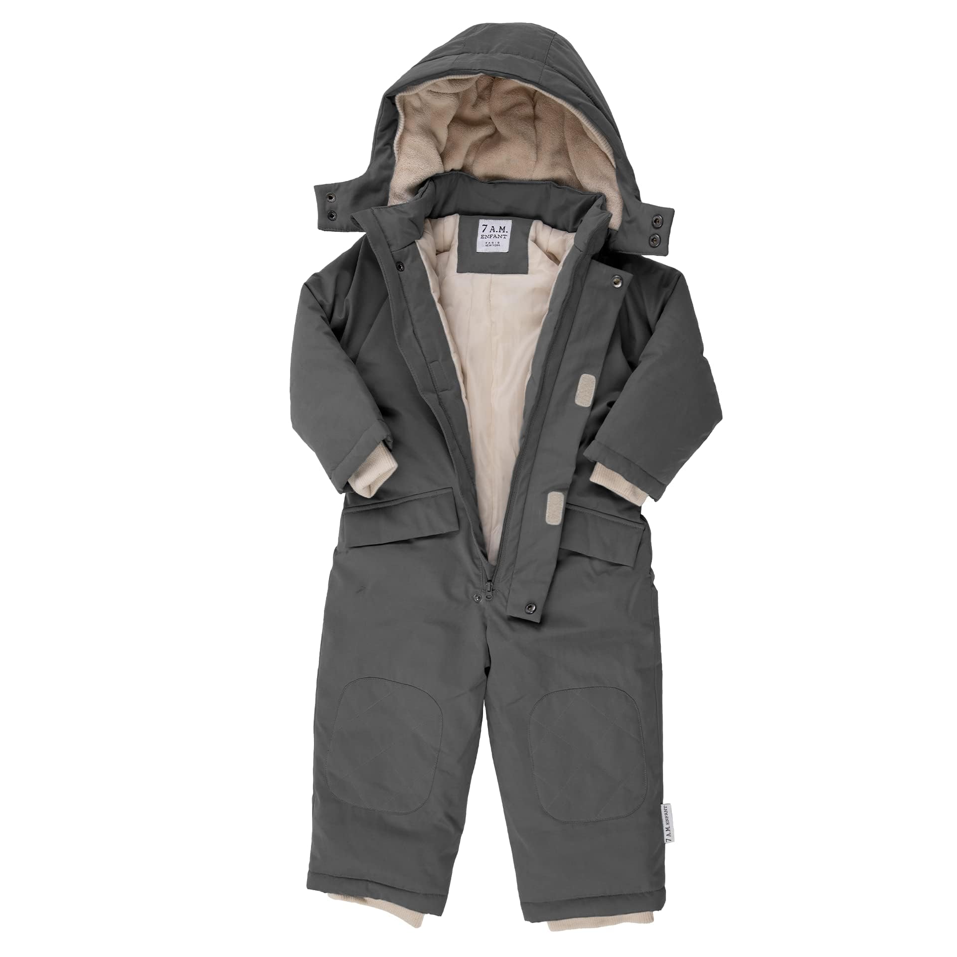 7AM Enfant Baby Snowsuit Coat - Waterproof Winter Jacket with Hood & 2 Pockets for Boys & Girls | Warm Snowsuit for Outdoor Play, Skiing & Cold Weather Adventures
