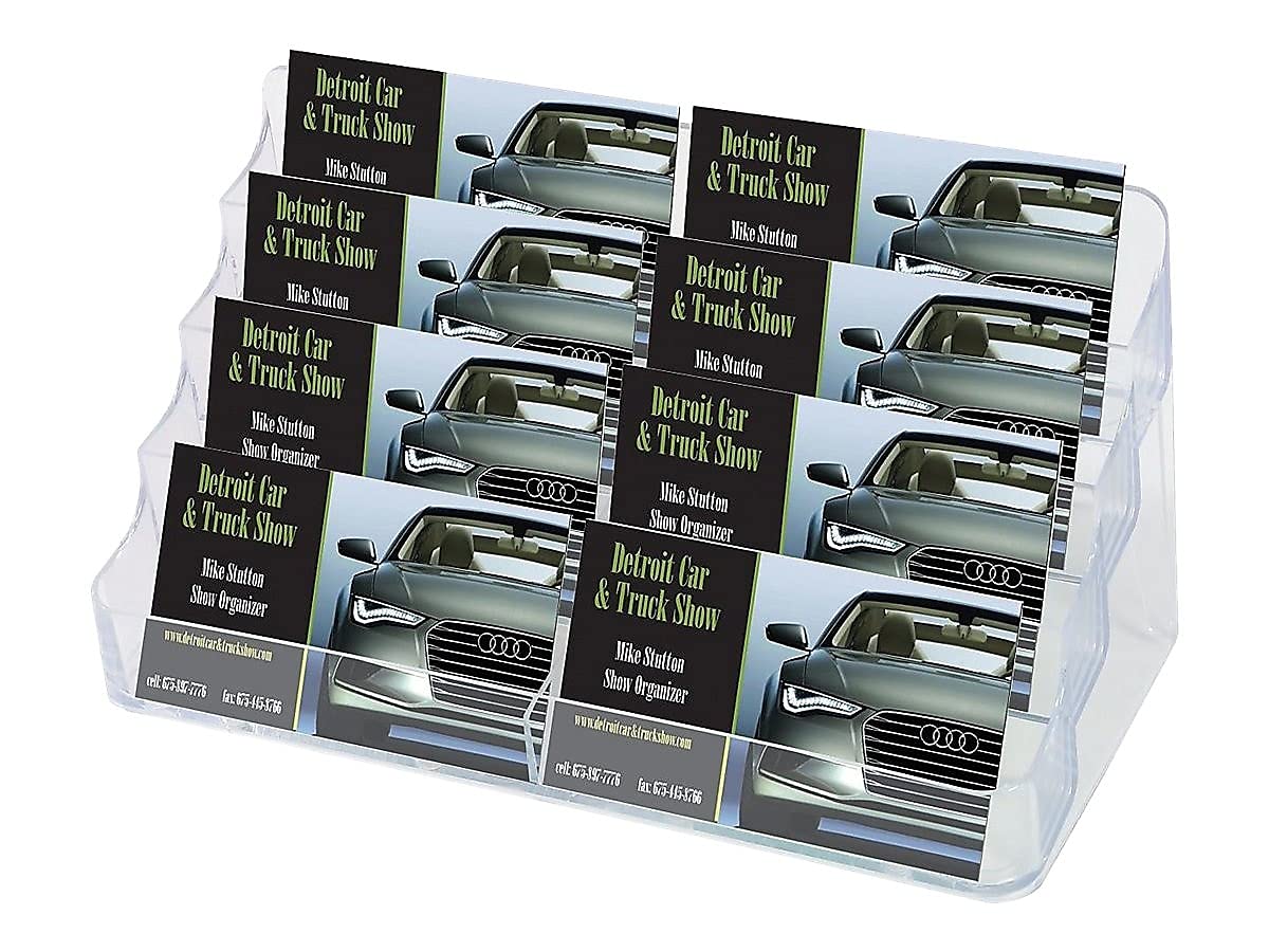665646 Clear Business Card Holder - 8 Pocket Organizer for 400 Cards - Perfect for Office, Networking & Professional Events