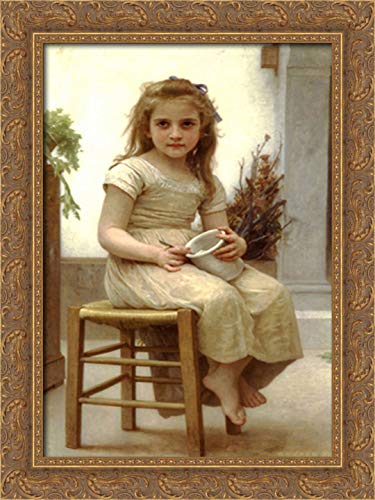 18x24 Gold Ornate Wood Framed Canvas Art Print - William Adolphe Bouguereau Painting - Classic Home Decor for Living Room, Bedroom & Office Wall Art