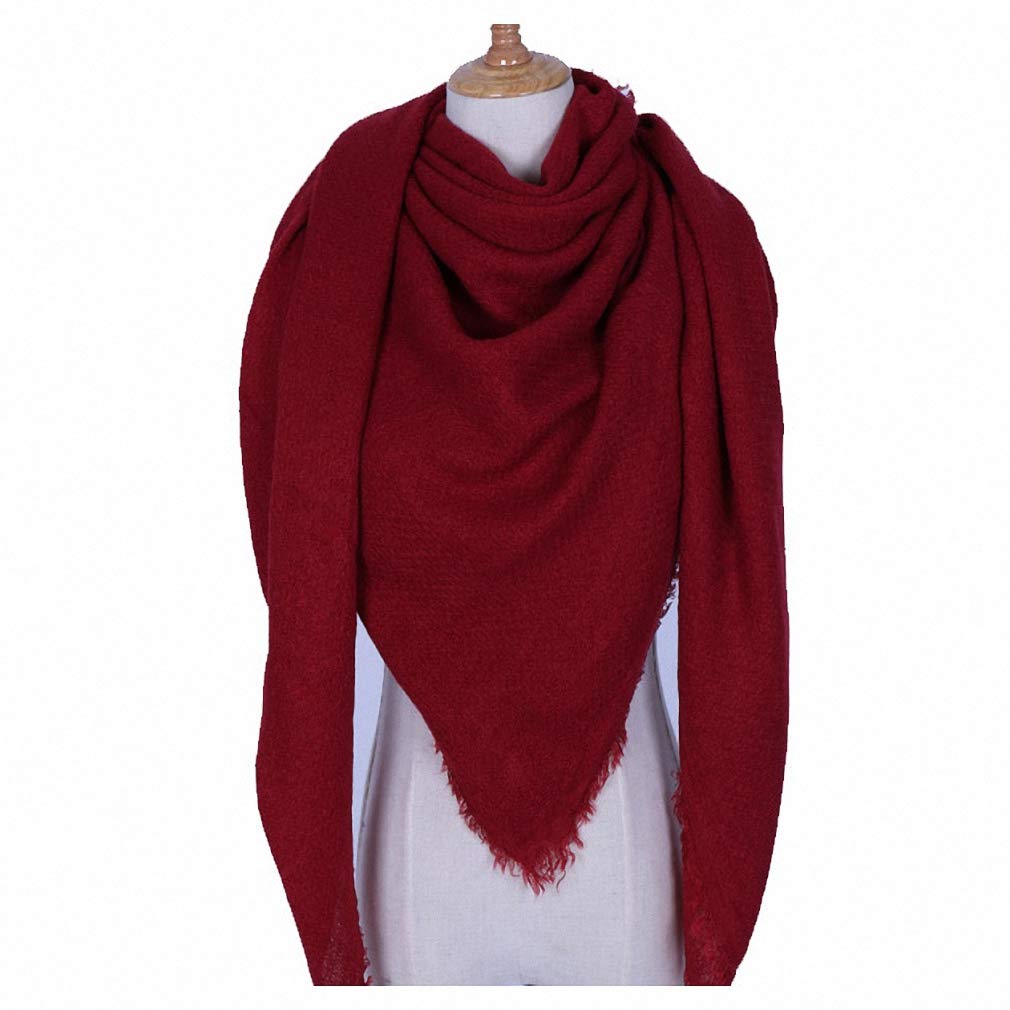 Luxury Women's Cashmere Scarf - Solid Color Winter Shawl, Oversize Square Wrap & Fashionable Foulard - Perfect for Cold Weather, Office Wear & Gift Giving