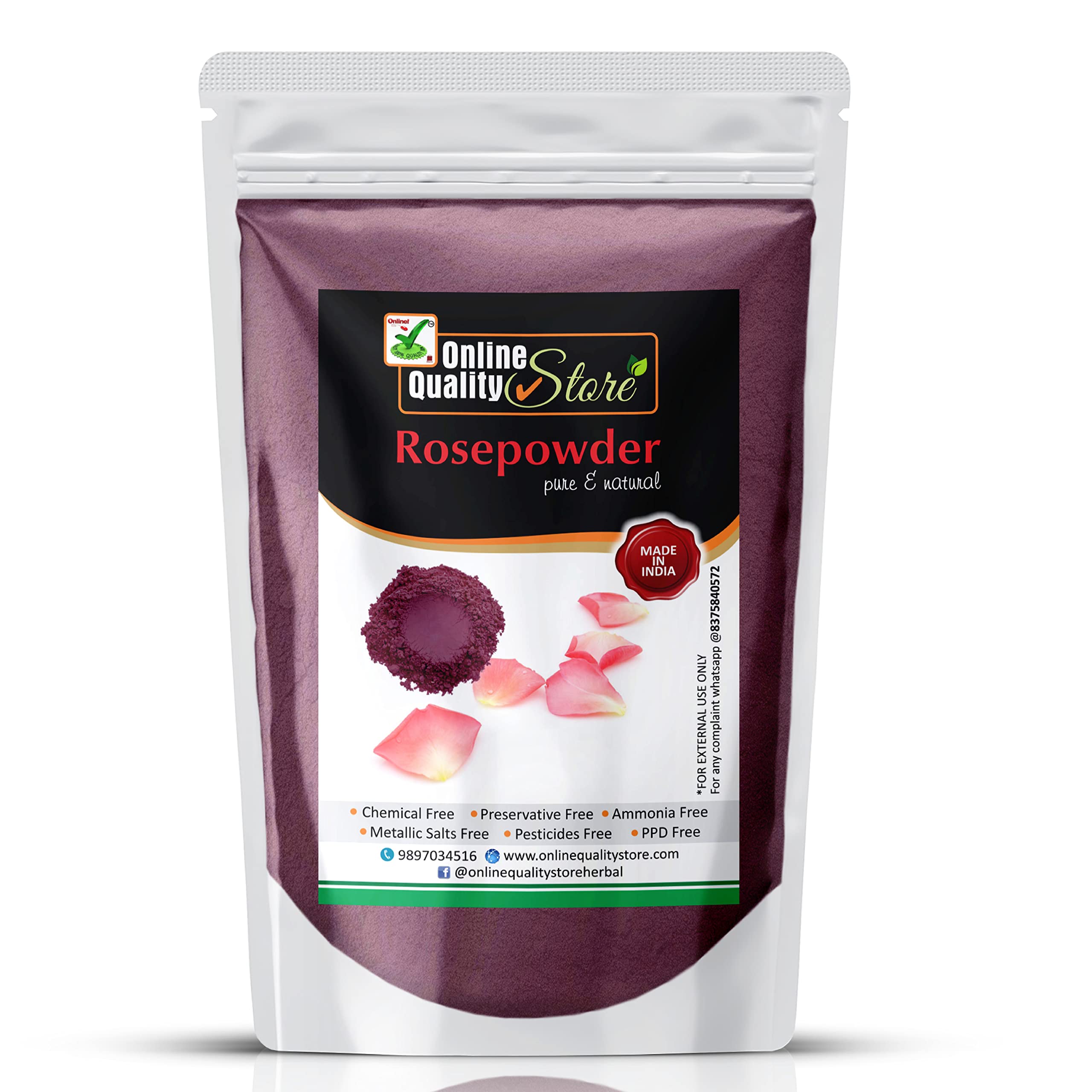 Organic Rose Petal Powder for Face Mask & Skincare - 900Gm (32oz) - Natural Glow Booster for DIY Facials, Brightening Treatments & Spa Days